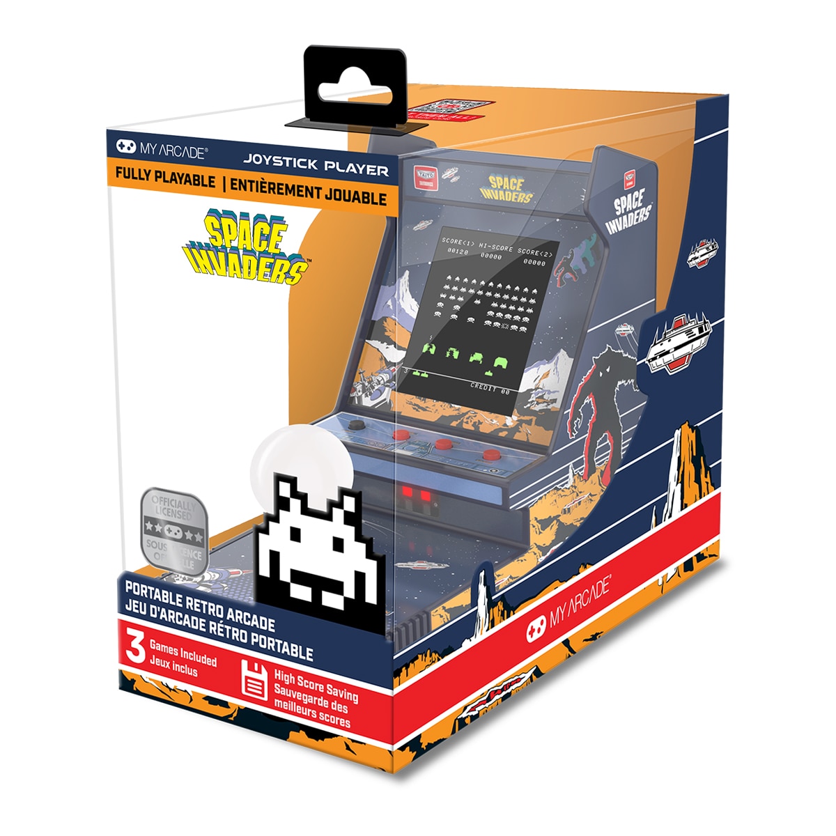 Imagen 5 de Mini consola portátil retro con reproductor de joystick Space Invaders