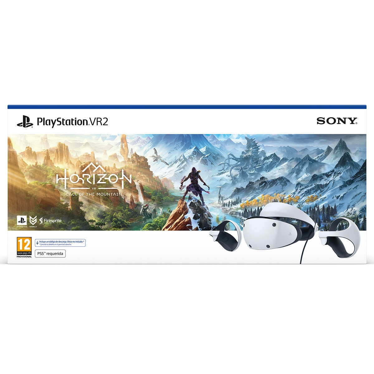 Gafas realidad virtual PlayStation VR2 que incluye el juego Horizon Call of The Mountain 1