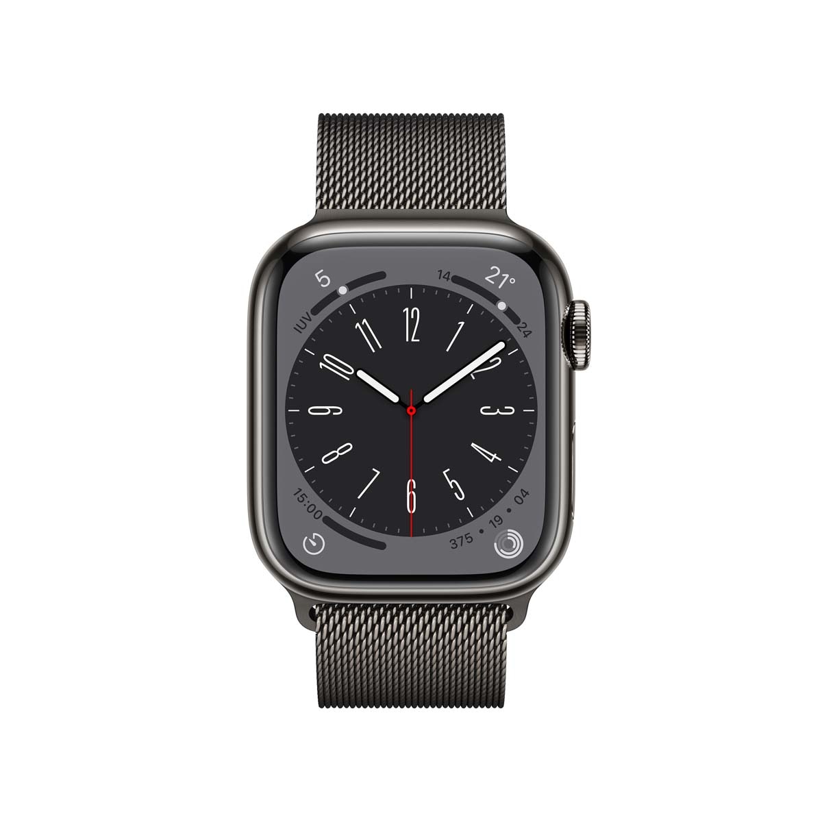 Apple Watch Series 8 GPS + Cellular 41mm  con caja de acero inoxidable en grafito y pulsera Milanese Loop en grafito Grafito-2
