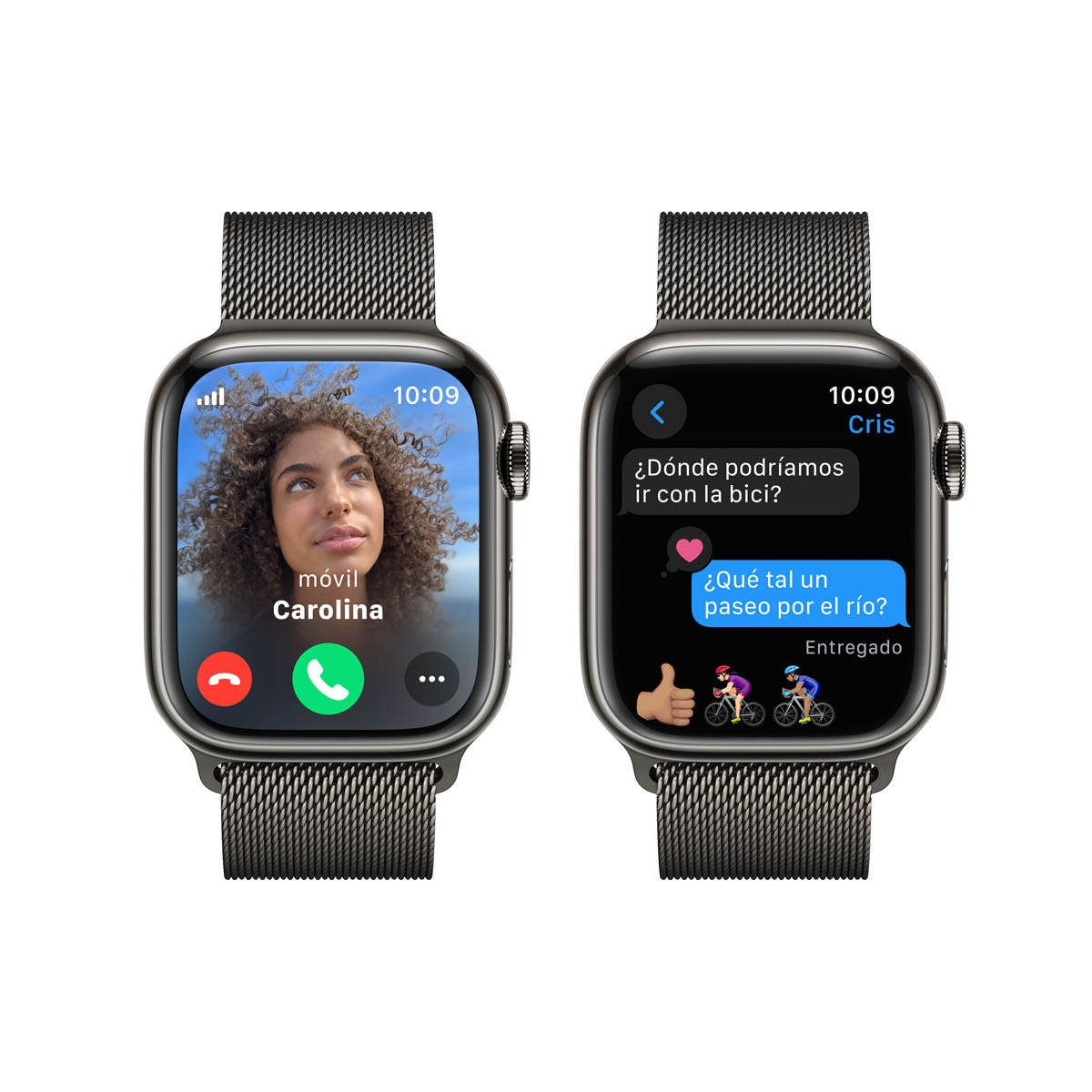 Apple Watch Series 9 GPS + Cellular 41mm Acero inoxidable Grafito con correa Grafito Milanese Loop Grafito-7