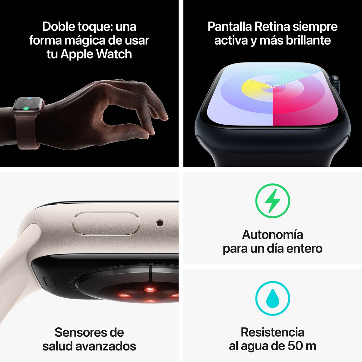 Apple Watch Series 9 GPS + Cellular 41mm Acero inoxidable Grafito con correa Grafito Milanese Loop Grafito-10