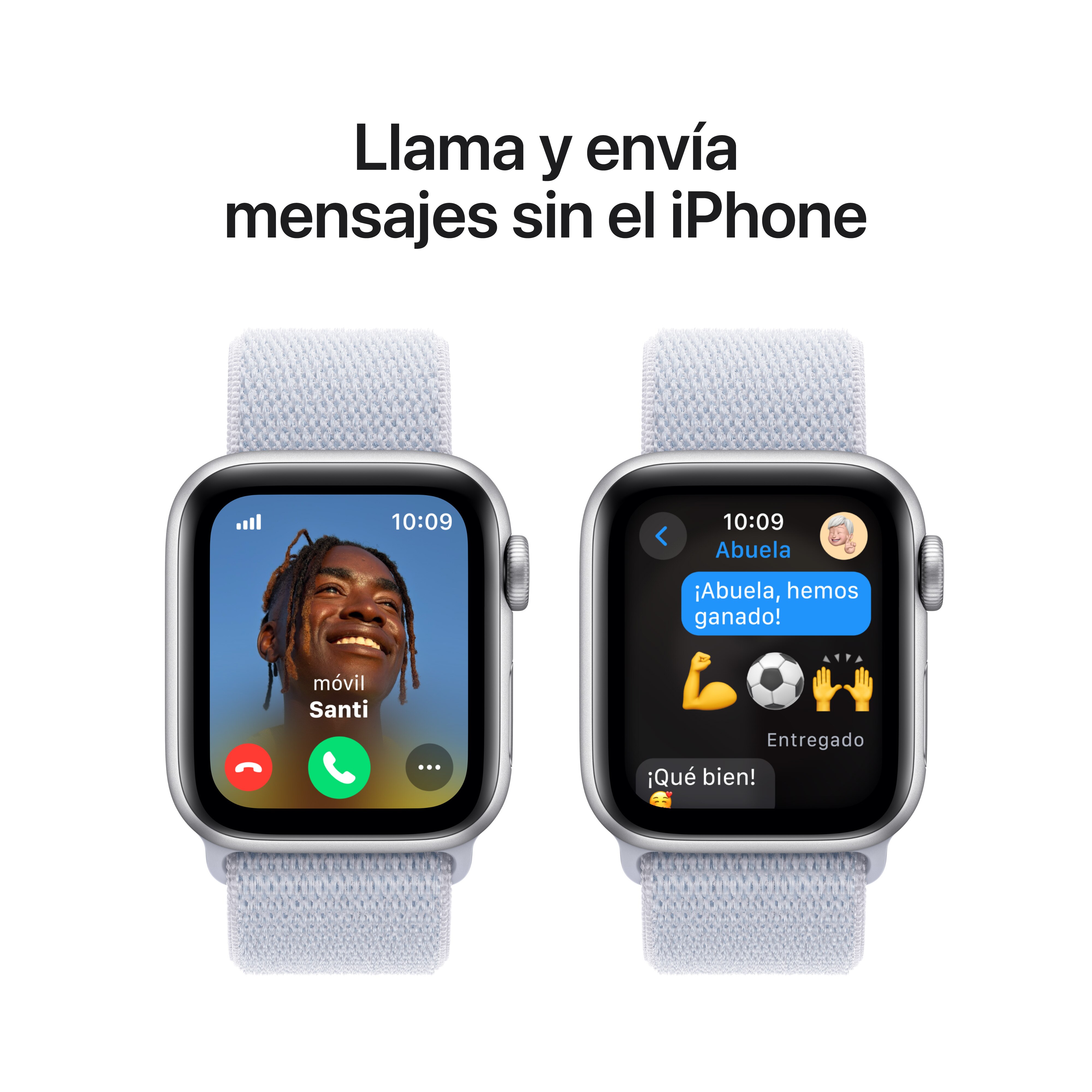 Apple Watch SE GPS + Cellular 40mm Aluminio Plata con correa Loop Deportiva Azul Nube Plata-4