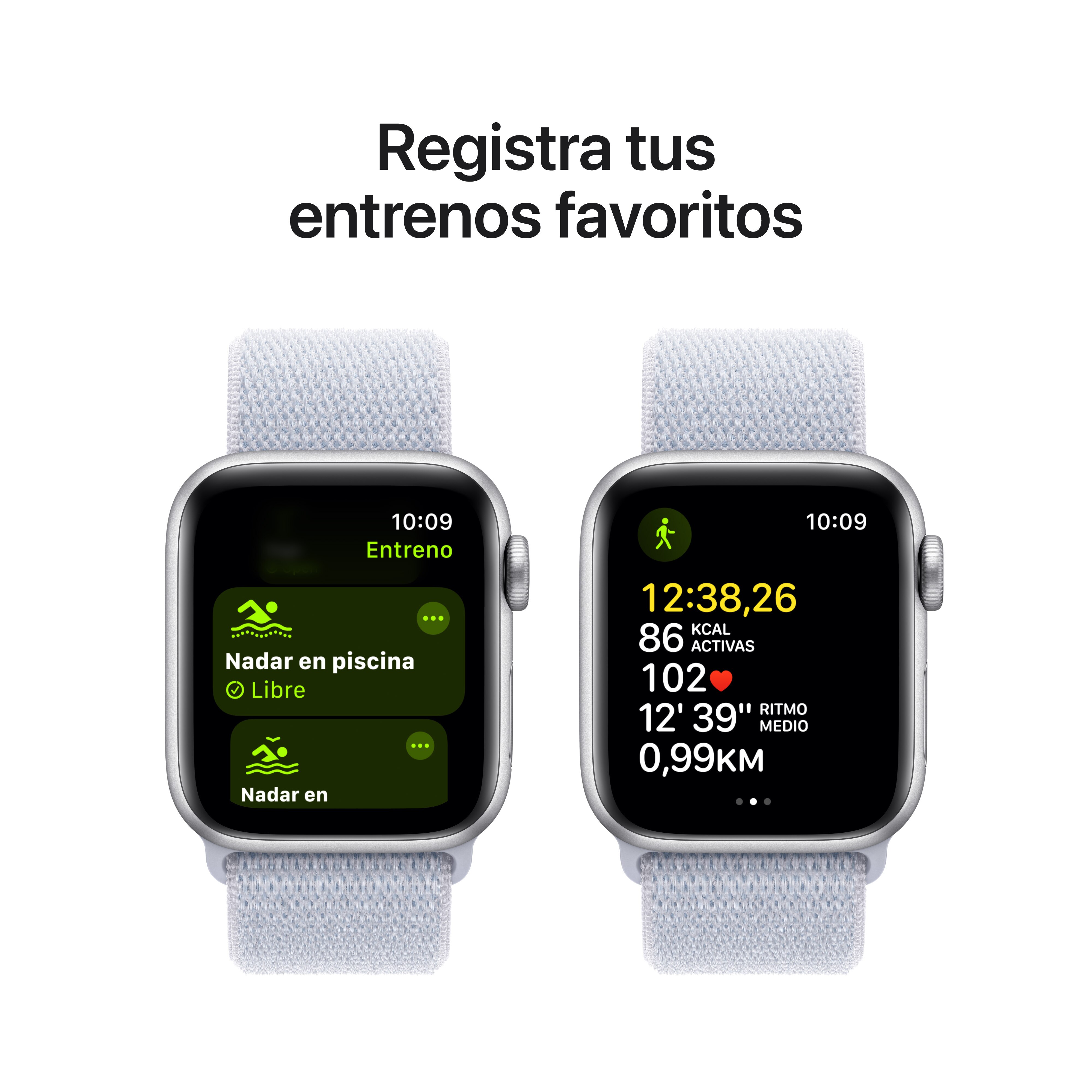 Apple Watch SE GPS + Cellular 40mm Aluminio Plata con correa Loop Deportiva Azul Nube Plata-6