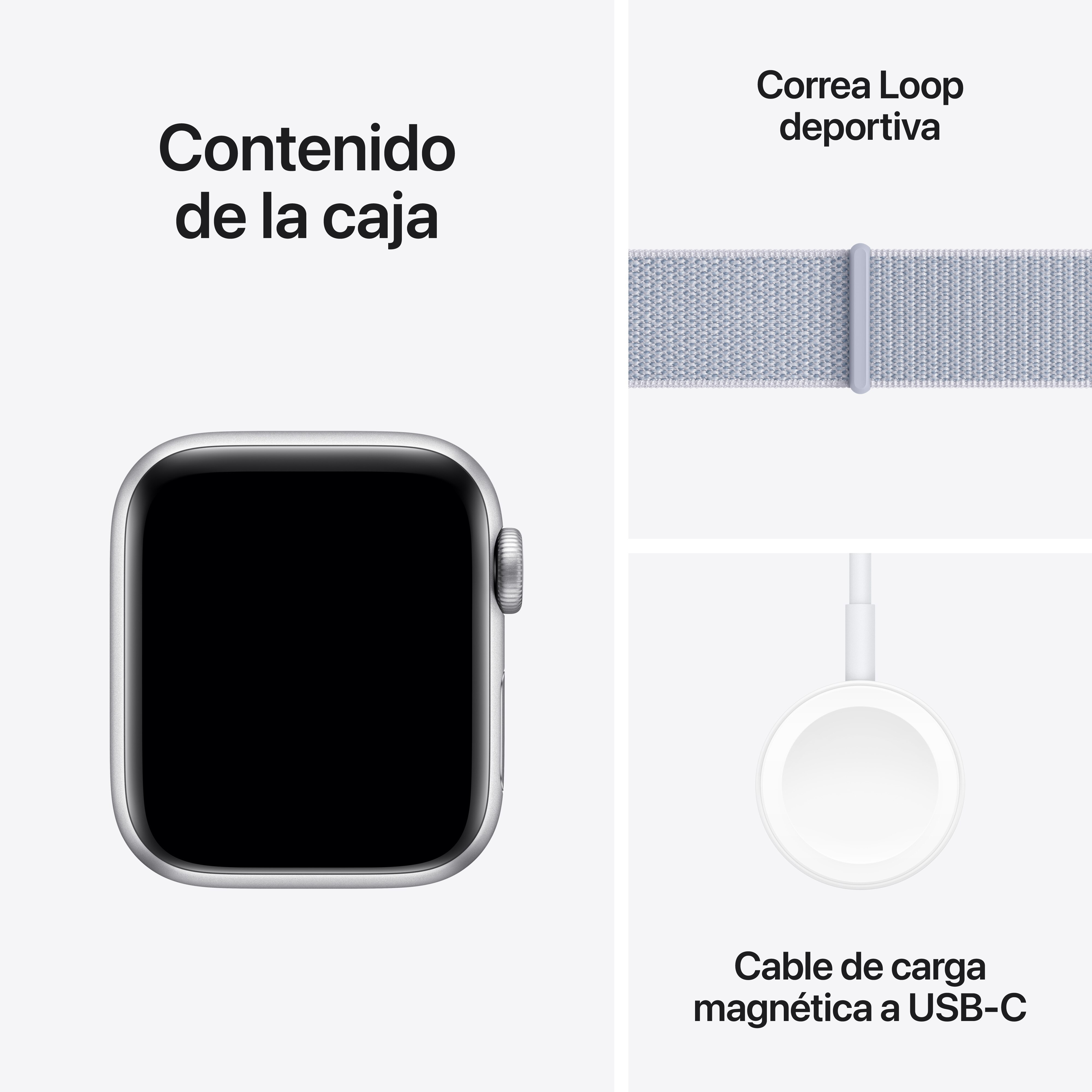 Apple Watch SE GPS + Cellular 40mm Aluminio Plata con correa Loop Deportiva Azul Nube Plata-7