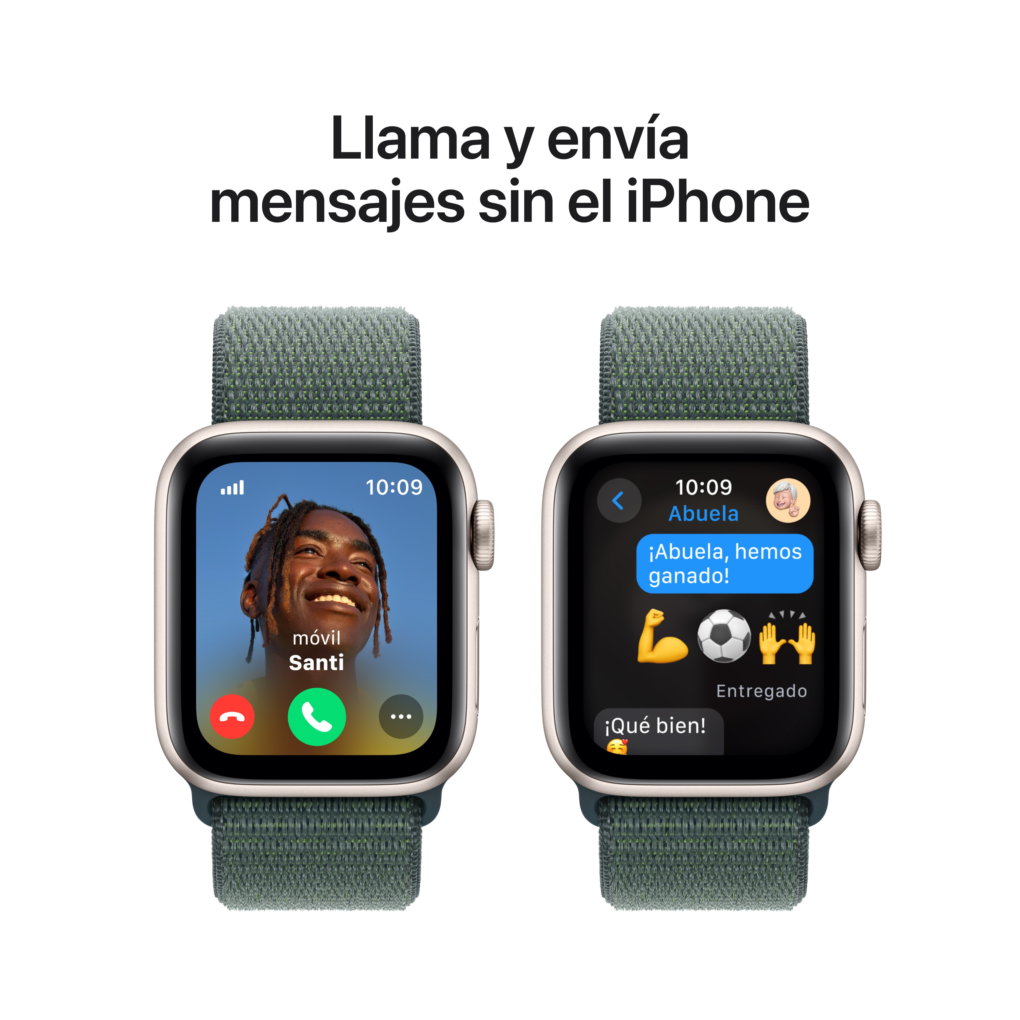 Apple Watch SE GPS + Cellular 40mm Aluminio Blanco Estrella con correa Loop Deportiva Verde Lago Blanco estrella-4