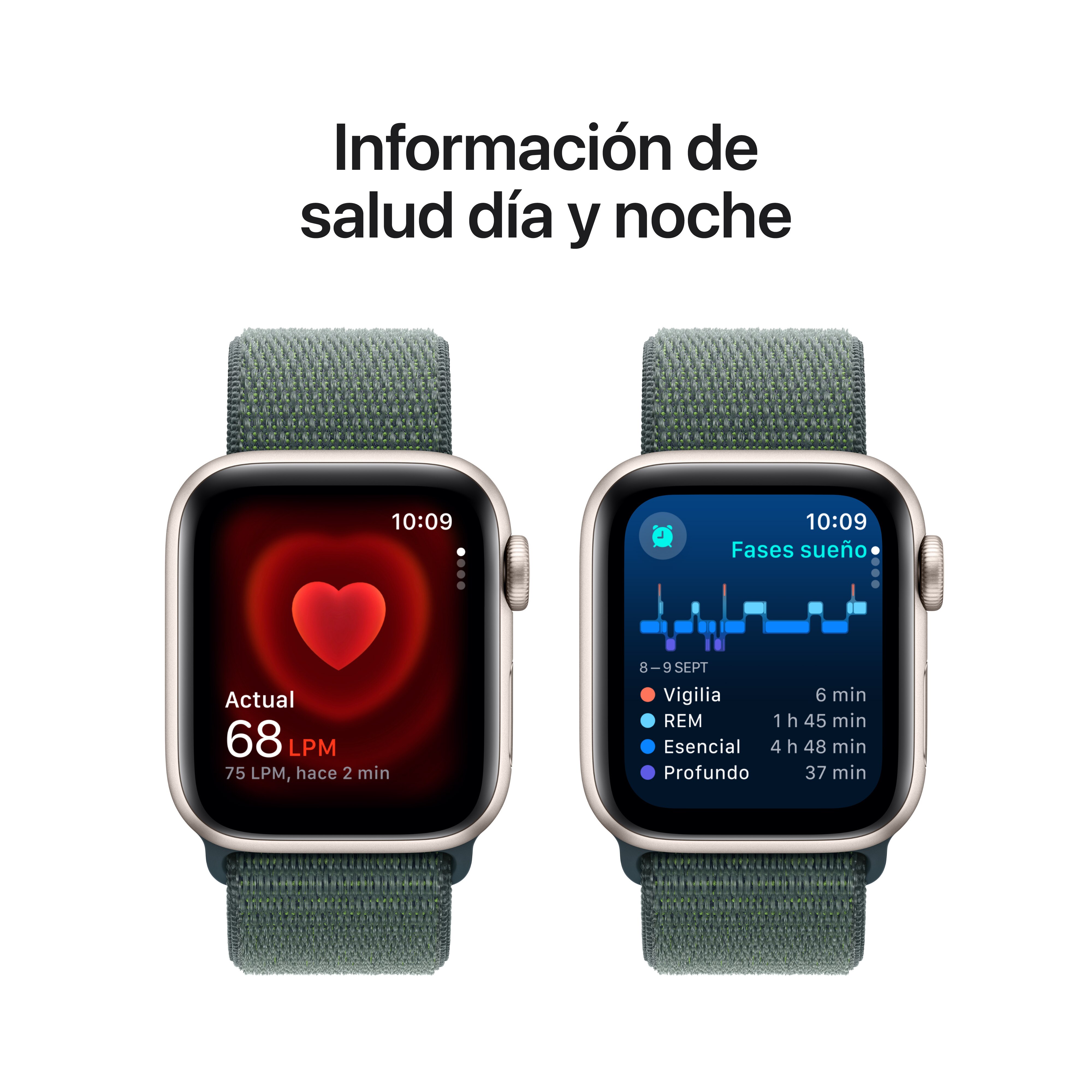 Apple Watch SE GPS + Cellular 40mm Aluminio Blanco Estrella con correa Loop Deportiva Verde Lago Blanco estrella-5