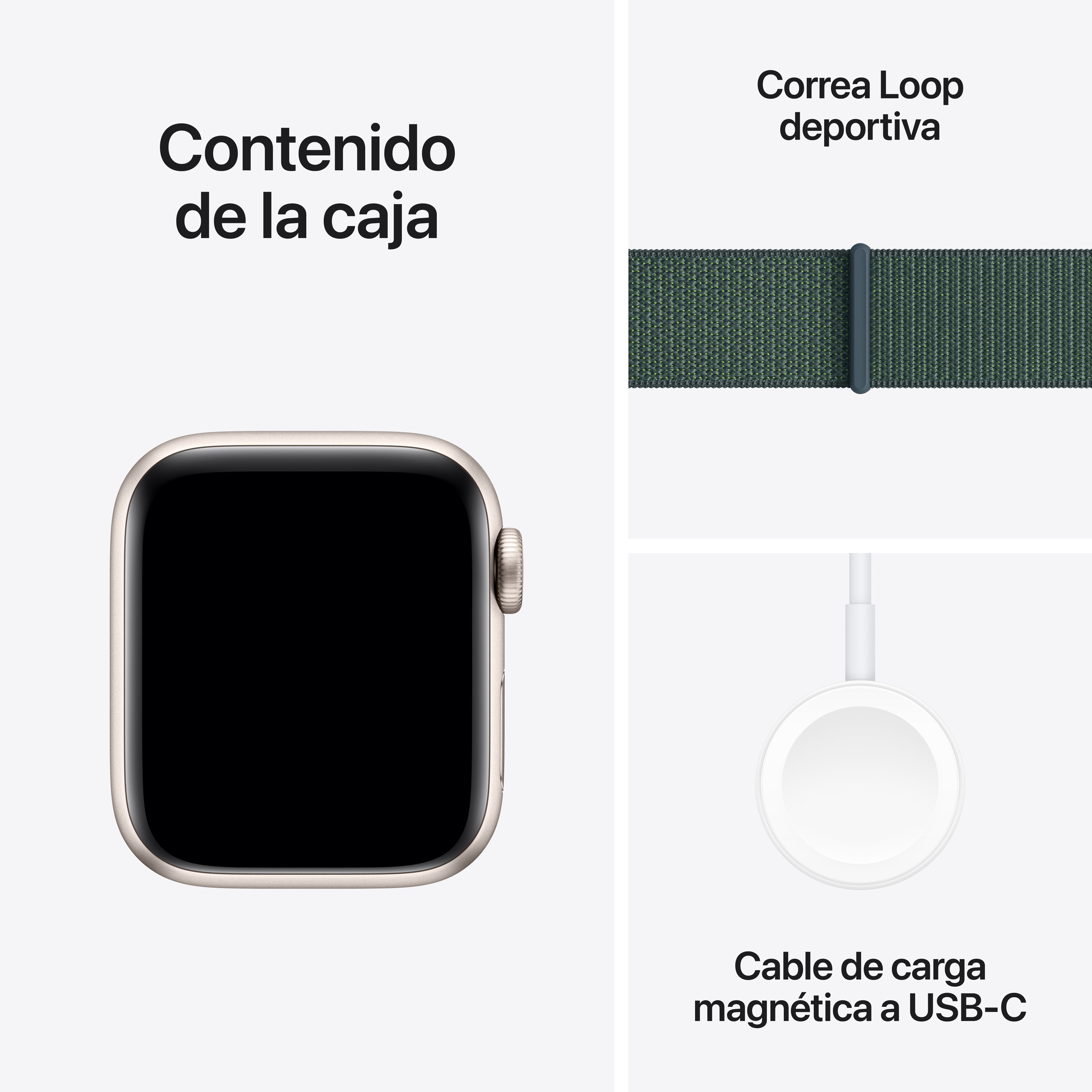 Apple Watch SE GPS + Cellular 40mm Aluminio Blanco Estrella con correa Loop Deportiva Verde Lago Blanco estrella-7