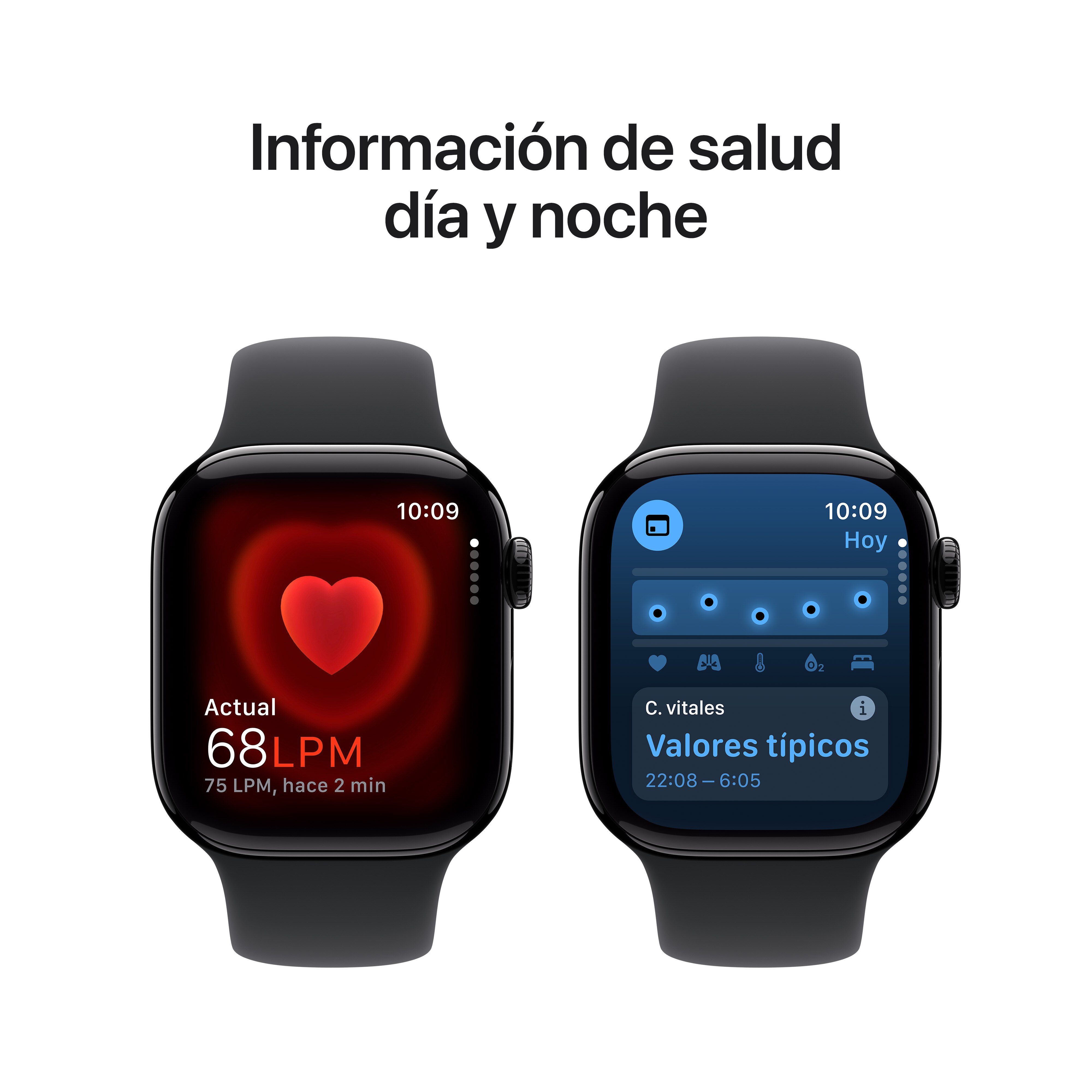 Apple Watch Series 10 GPS 42mm Aluminio Negro Azabache con correa Deportiva Negra S/M Negro Azabache-6