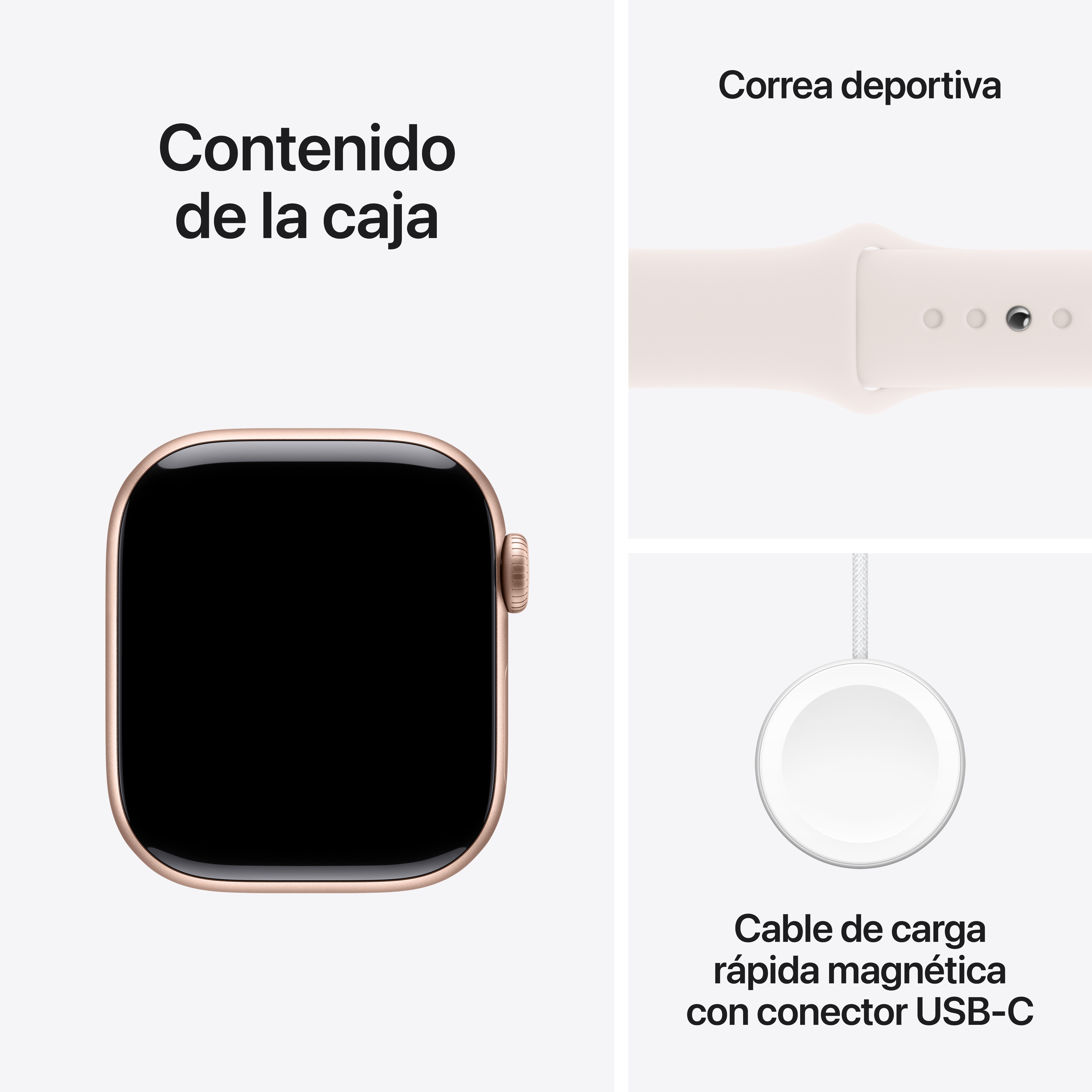 Apple Watch Series 10 GPS 42mm Aluminio Oro Rosa con correa Deportiva Rosa Rubor S/M Oro Rosa-10