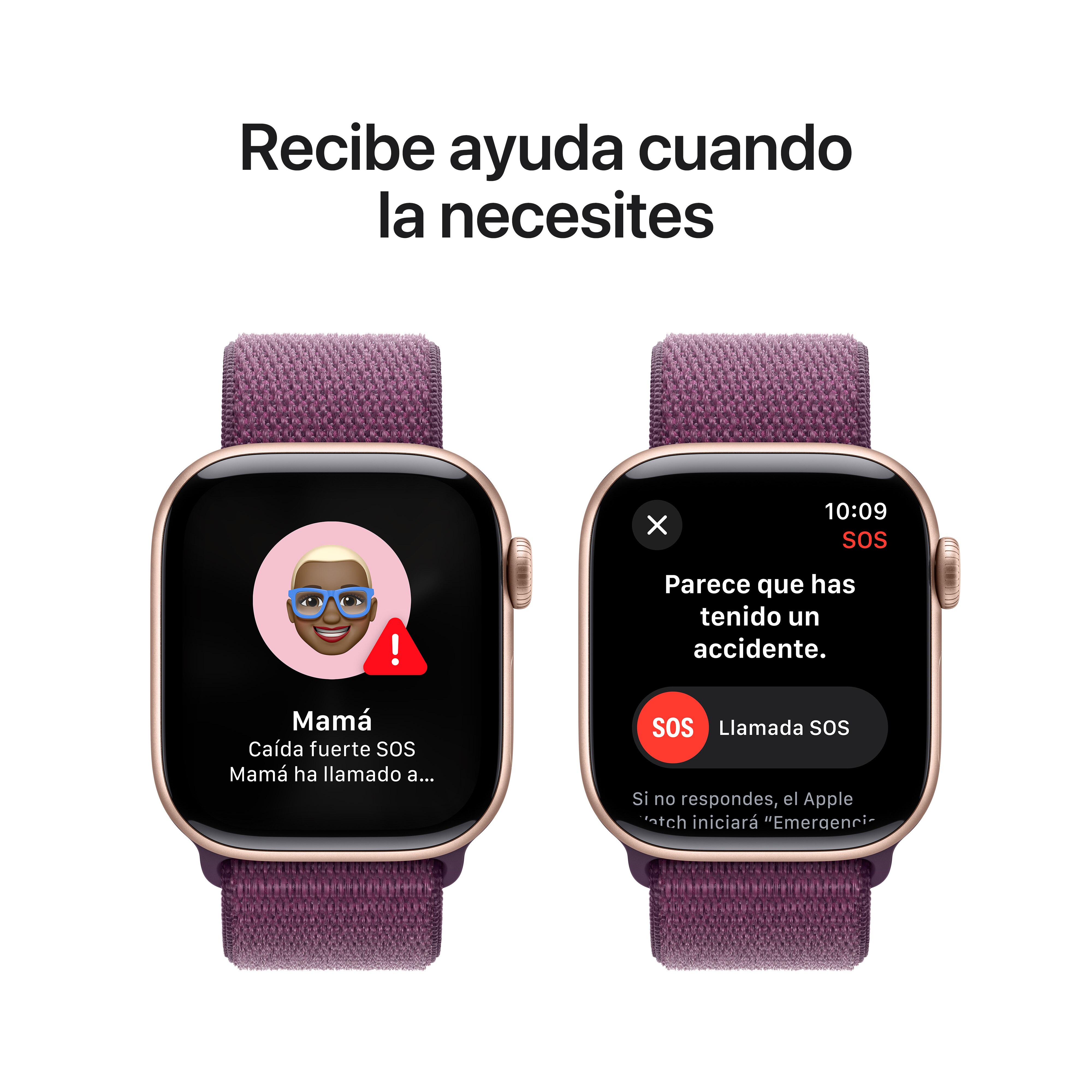 Apple Watch Series 10 GPS 42mm Aluminio Oro Rosa con correa Loop Deportiva Ciruela Oro Rosa-7