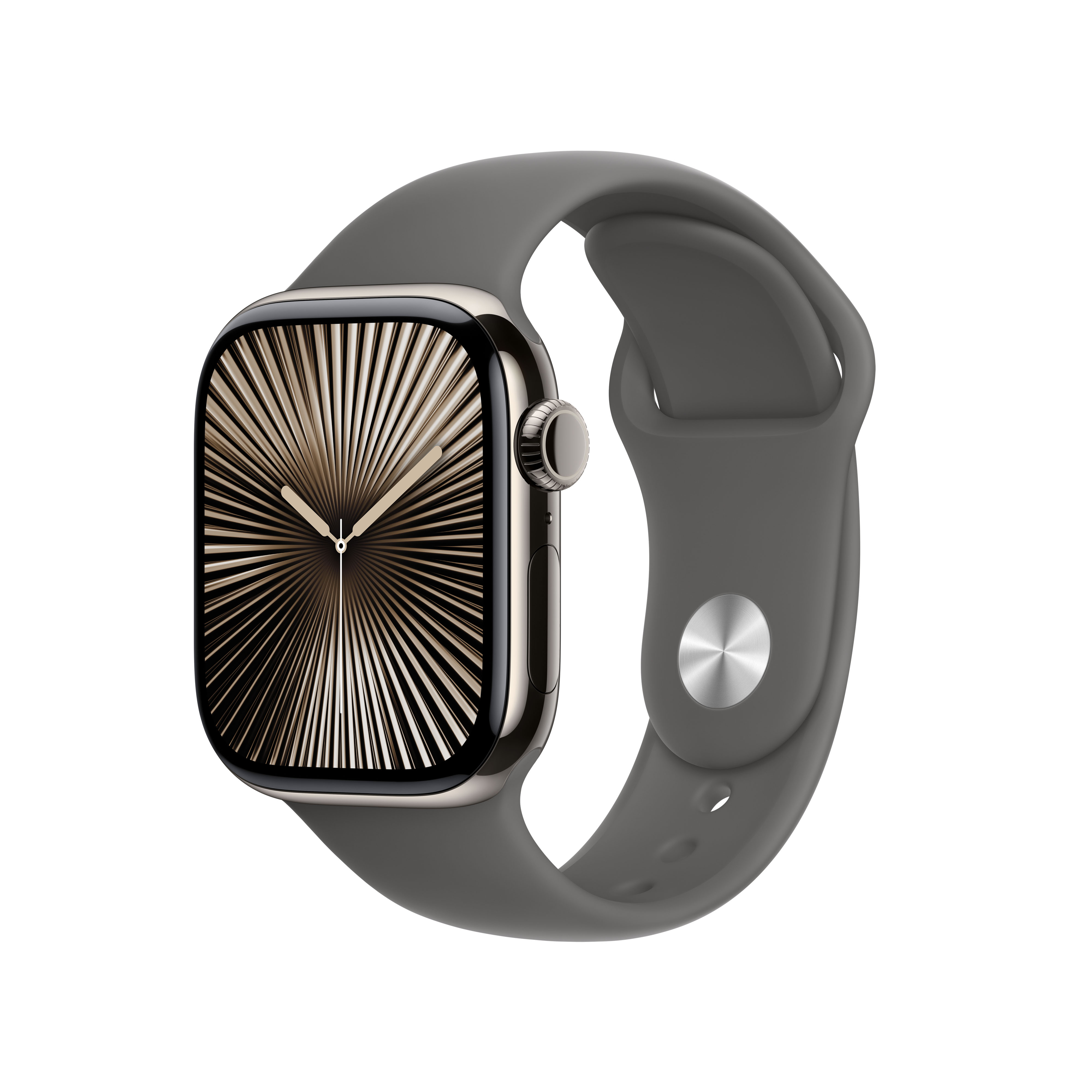 Apple Watch Series 10 GPS + Cellular 42mm Titanio Natural con correa Deportiva Gris Piedra M/L Natural-1