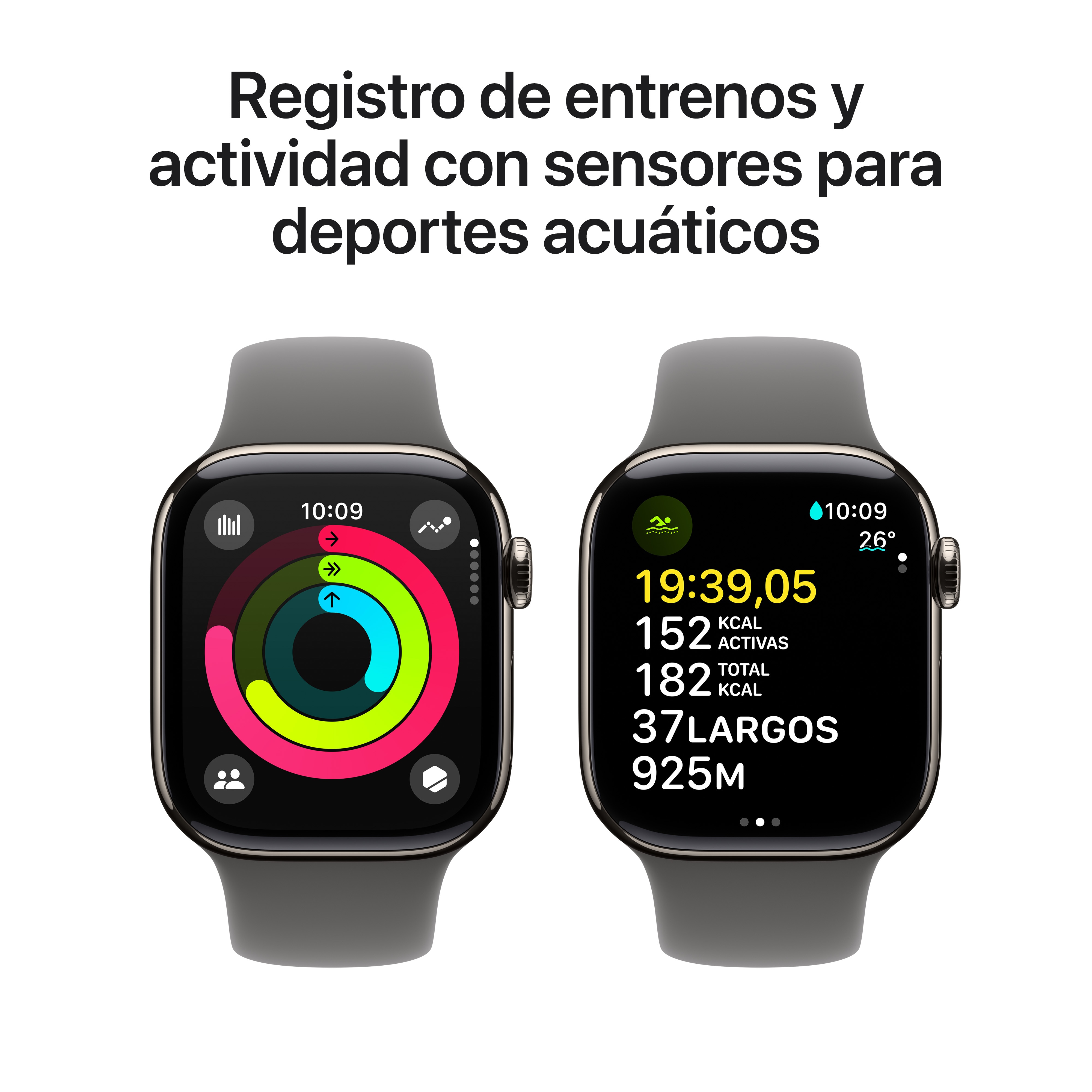 Apple Watch Series 10 GPS + Cellular 42mm Titanio Natural con correa Deportiva Gris Piedra M/L Natural-5