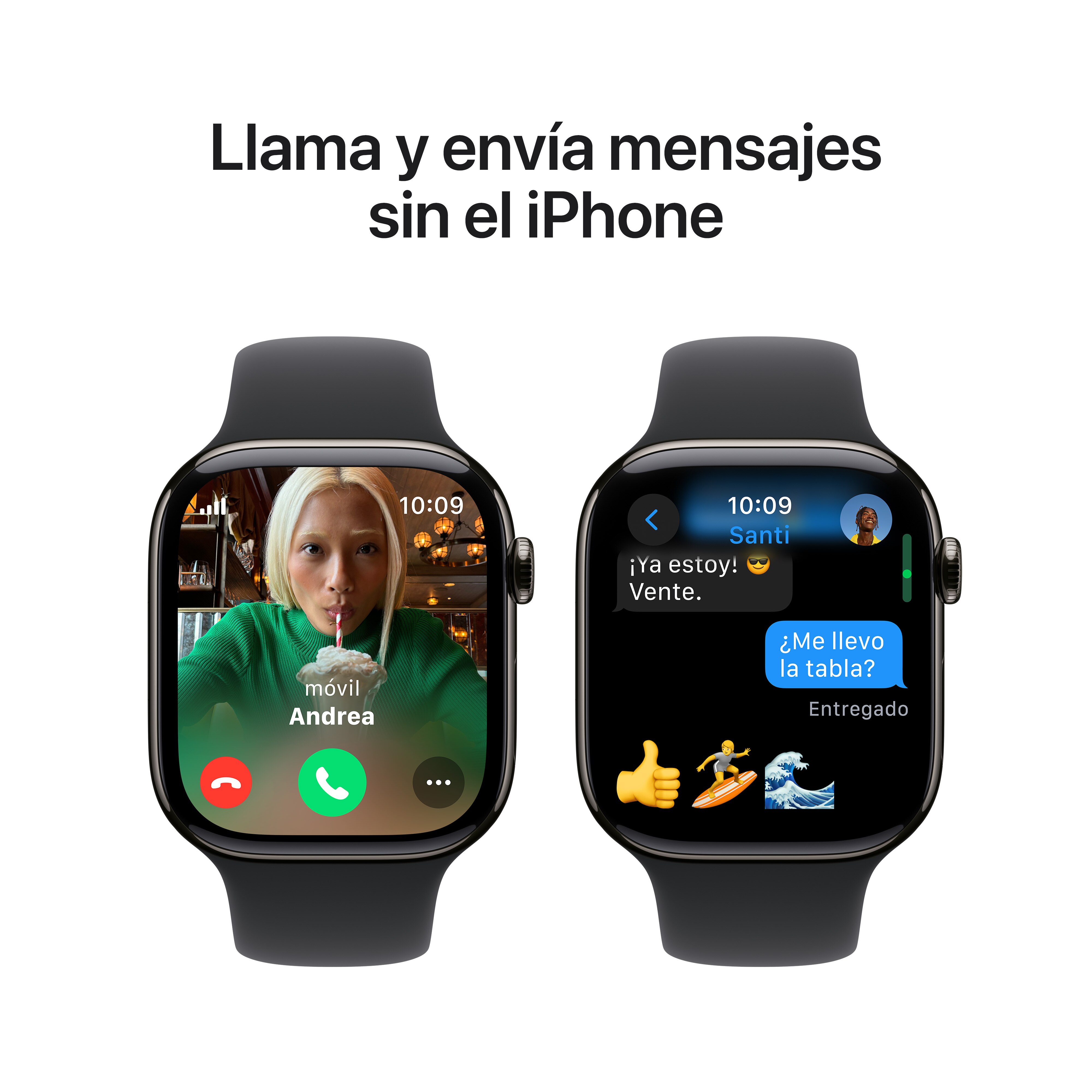 Apple Watch Series 10 GPS + Cellular 42mm - Titânio Slate com Bracelete Desportiva Preta (Tam. S/M) Lousa-8