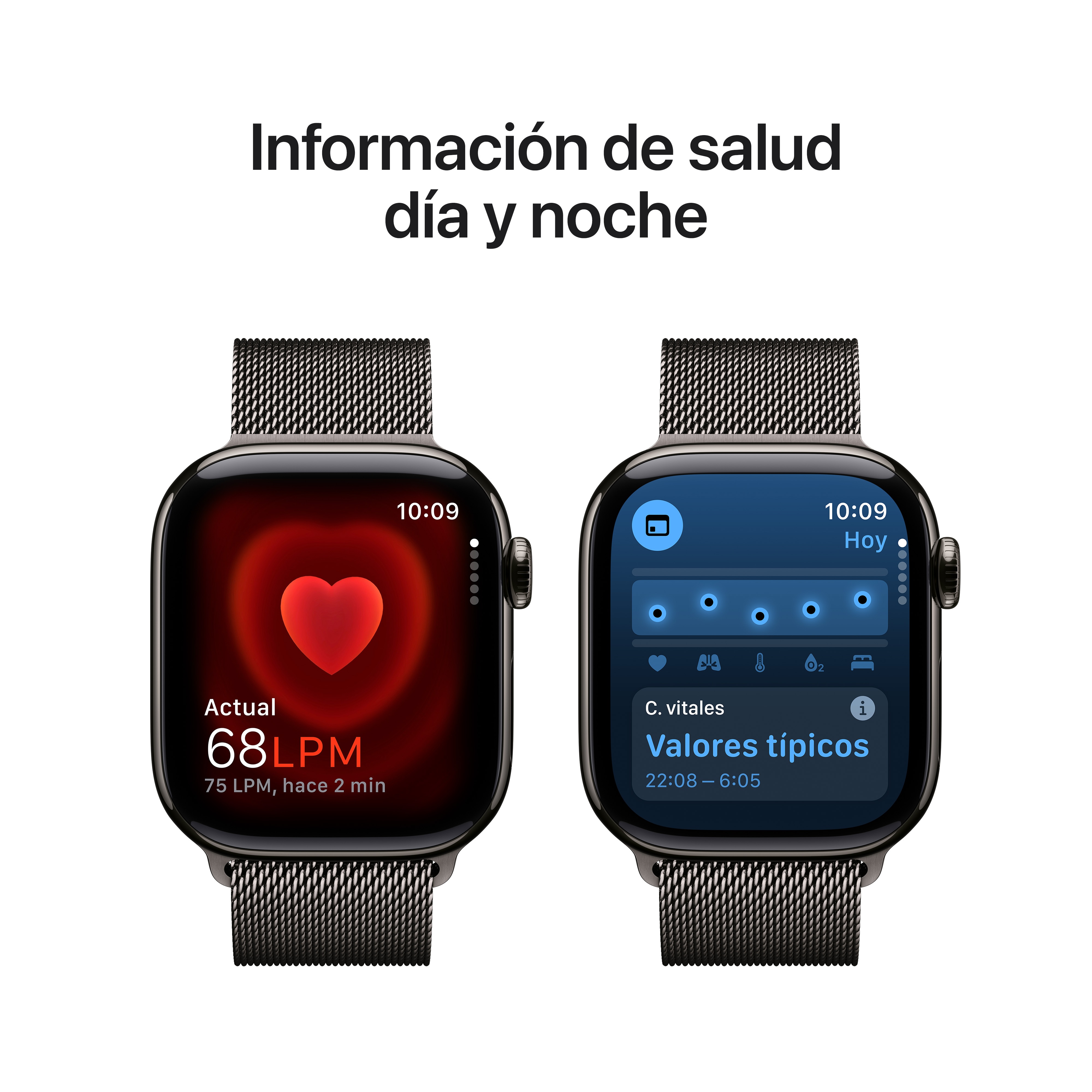 Apple Watch Series 10 GPS + Cellular 42mm Titanio Pizarra con correa Milanese Loop Pizarra Pizarra-6