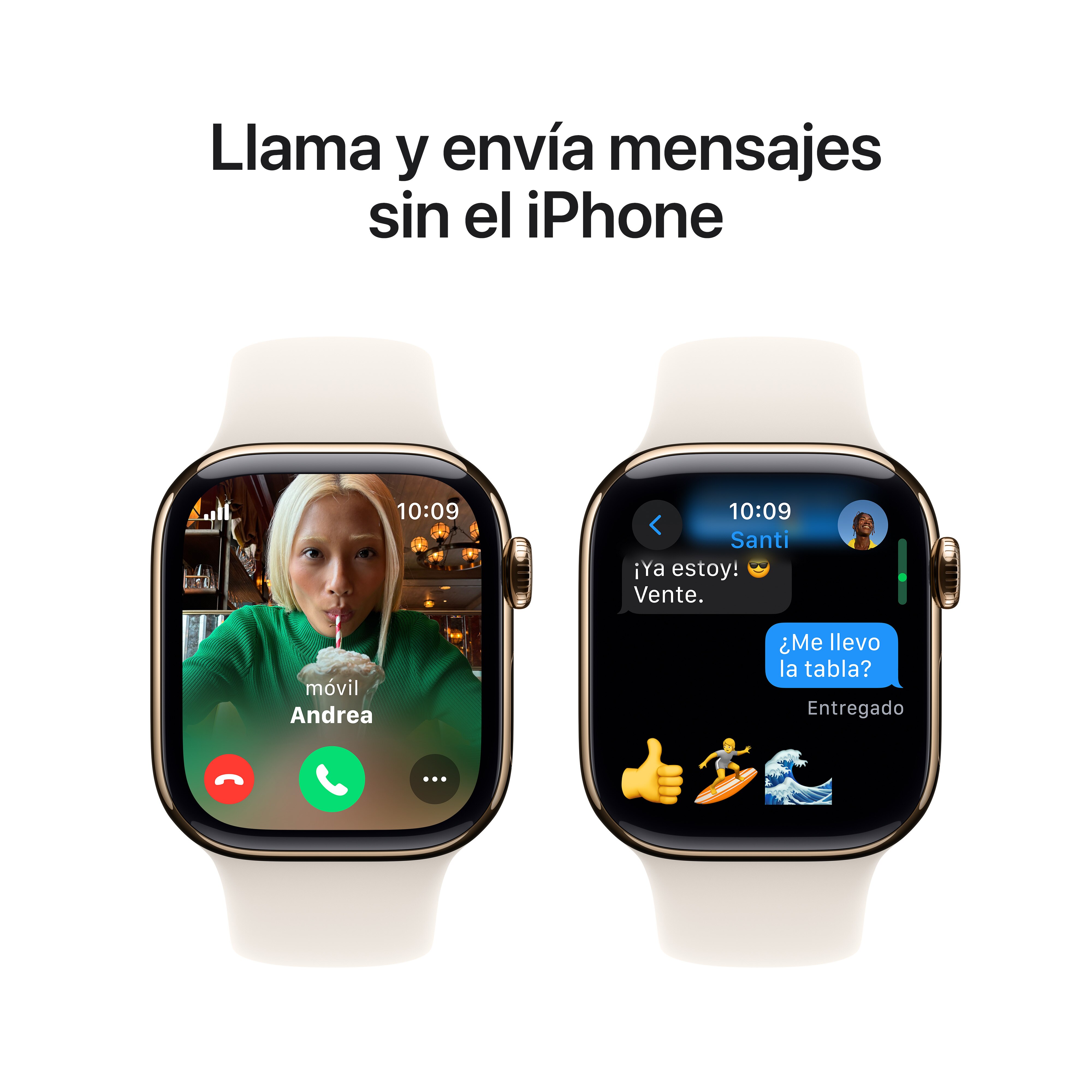 Apple Watch Series 10 GPS + Cellular 42mm Titanio Oro con correa Deportiva Blanco Estrella M/L Oro-8
