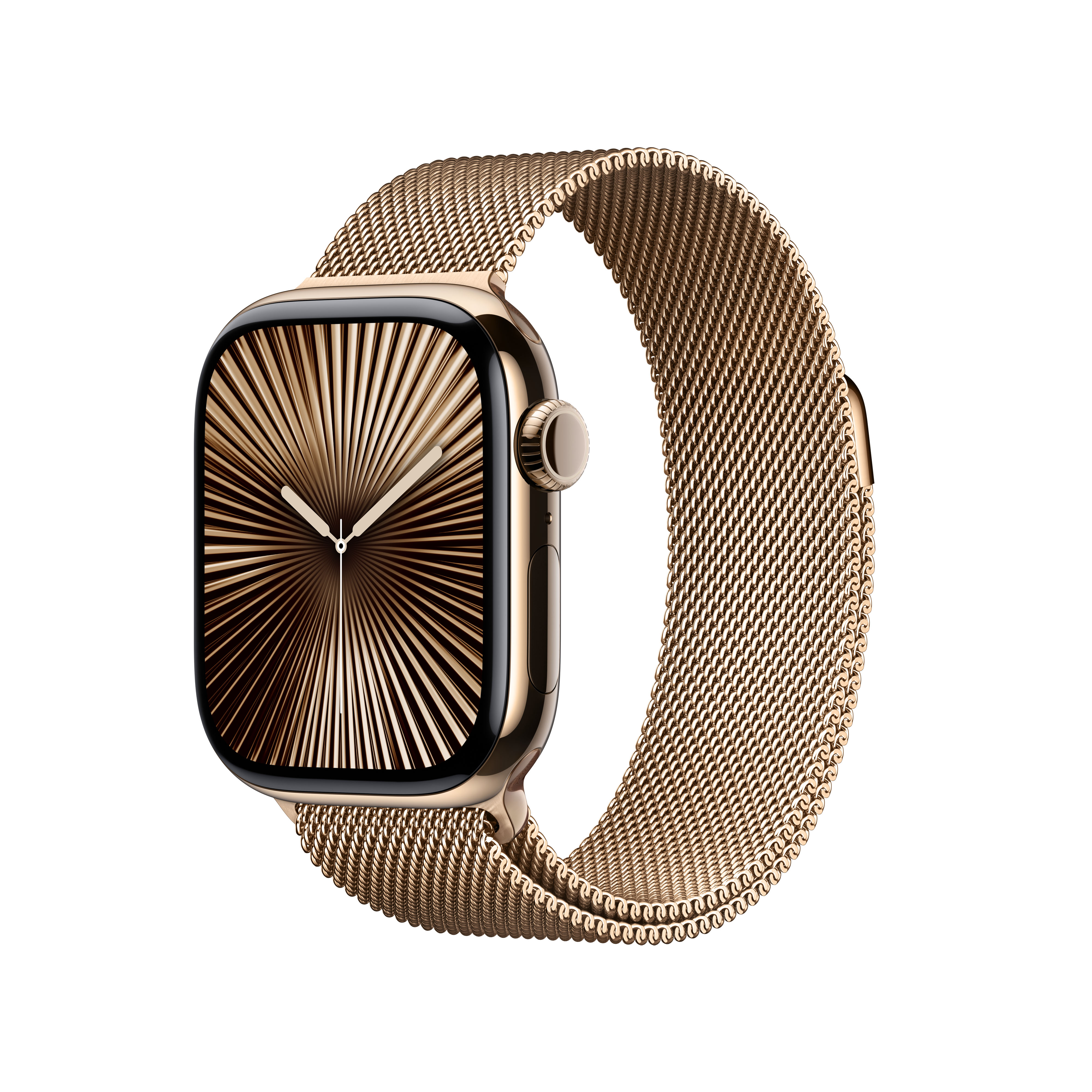 Imagem 0 de Apple Watch Series 10 GPS + Cellular 42mm - Titânio Dourado com Bracelete Milanese Loop Dourada