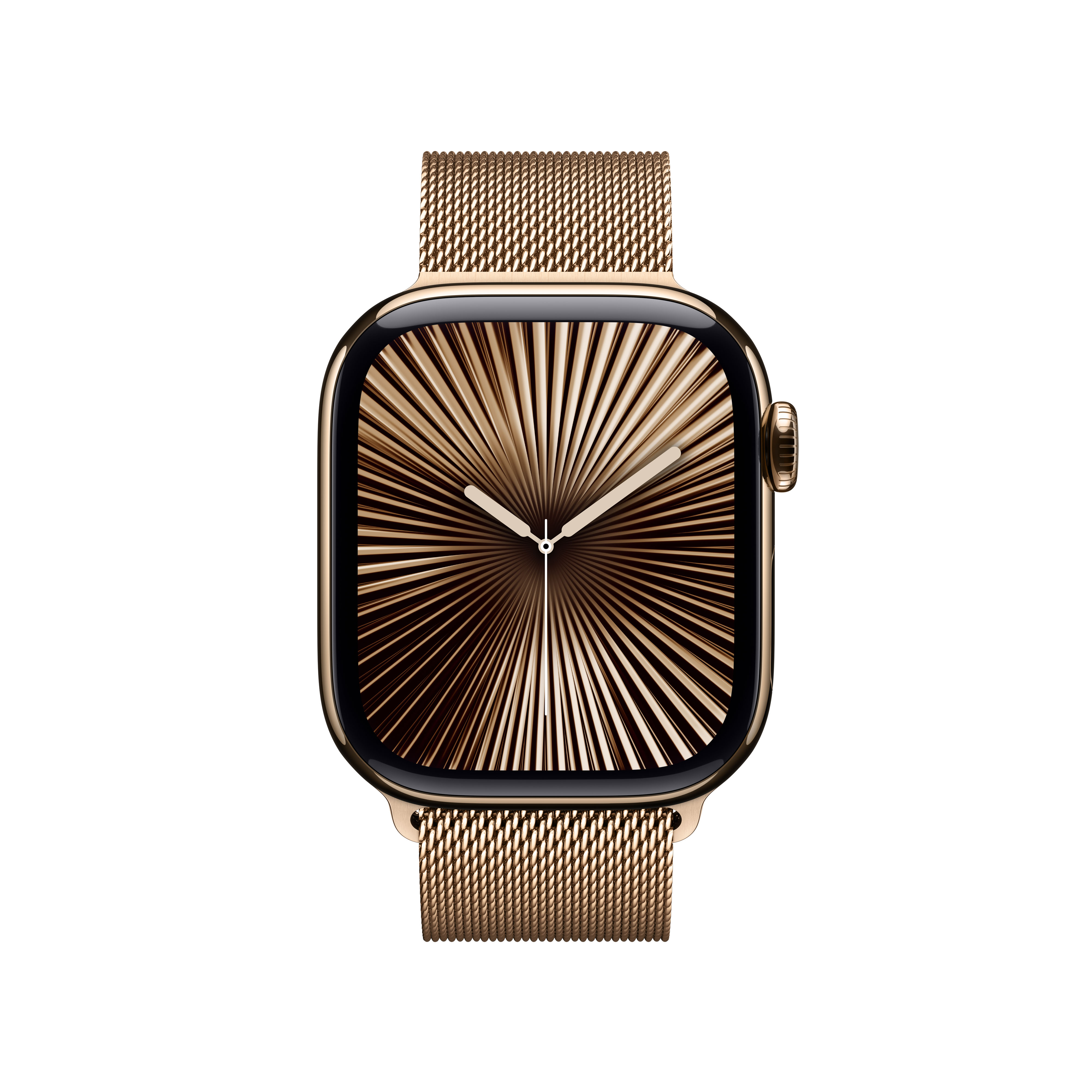 Apple Watch Series 10 GPS + Cellular 42mm - Titânio Dourado com Bracelete Milanese Loop Dourada Ouro-3