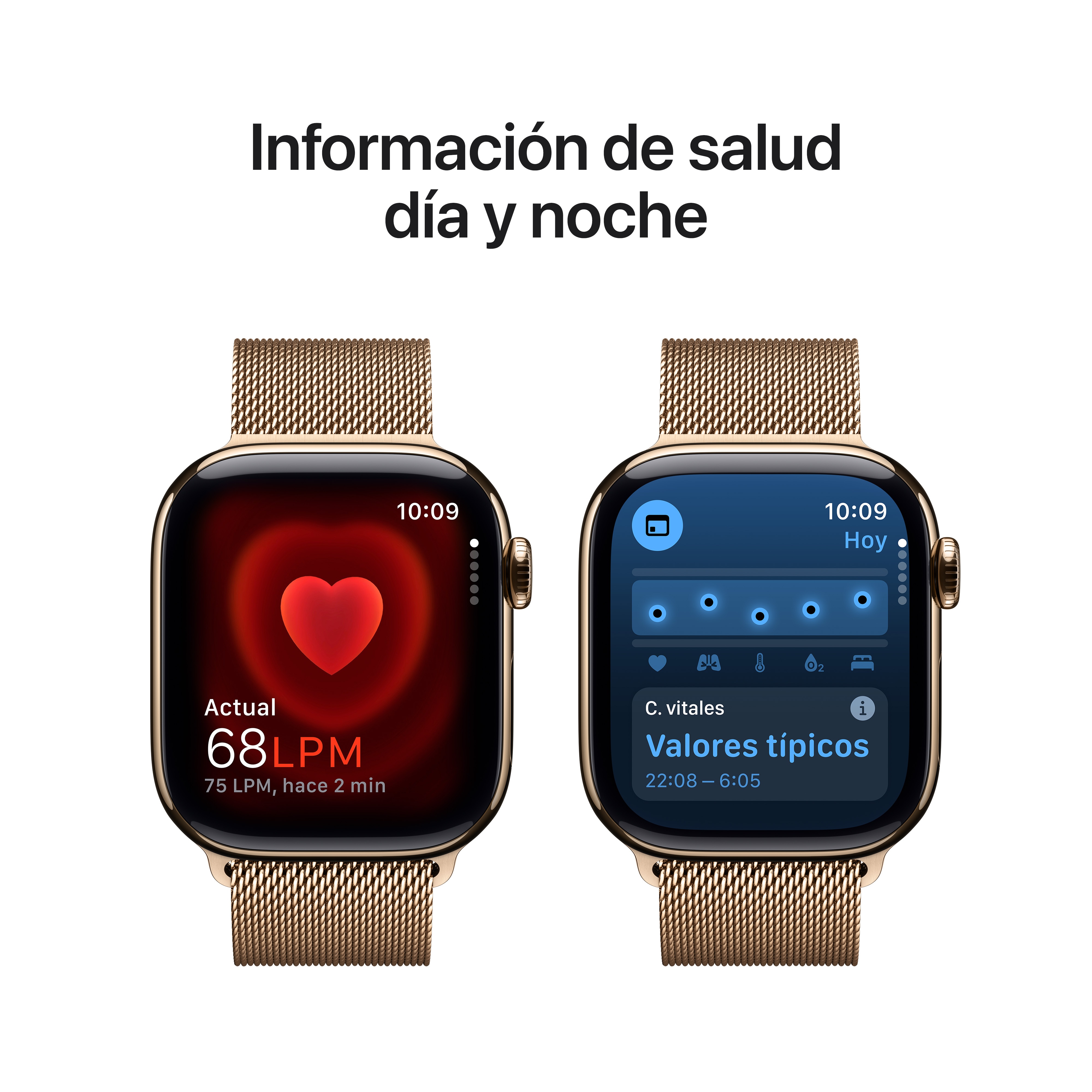 Apple Watch Series 10 GPS + Cellular 42mm - Titânio Dourado com Bracelete Milanese Loop Dourada Ouro-6