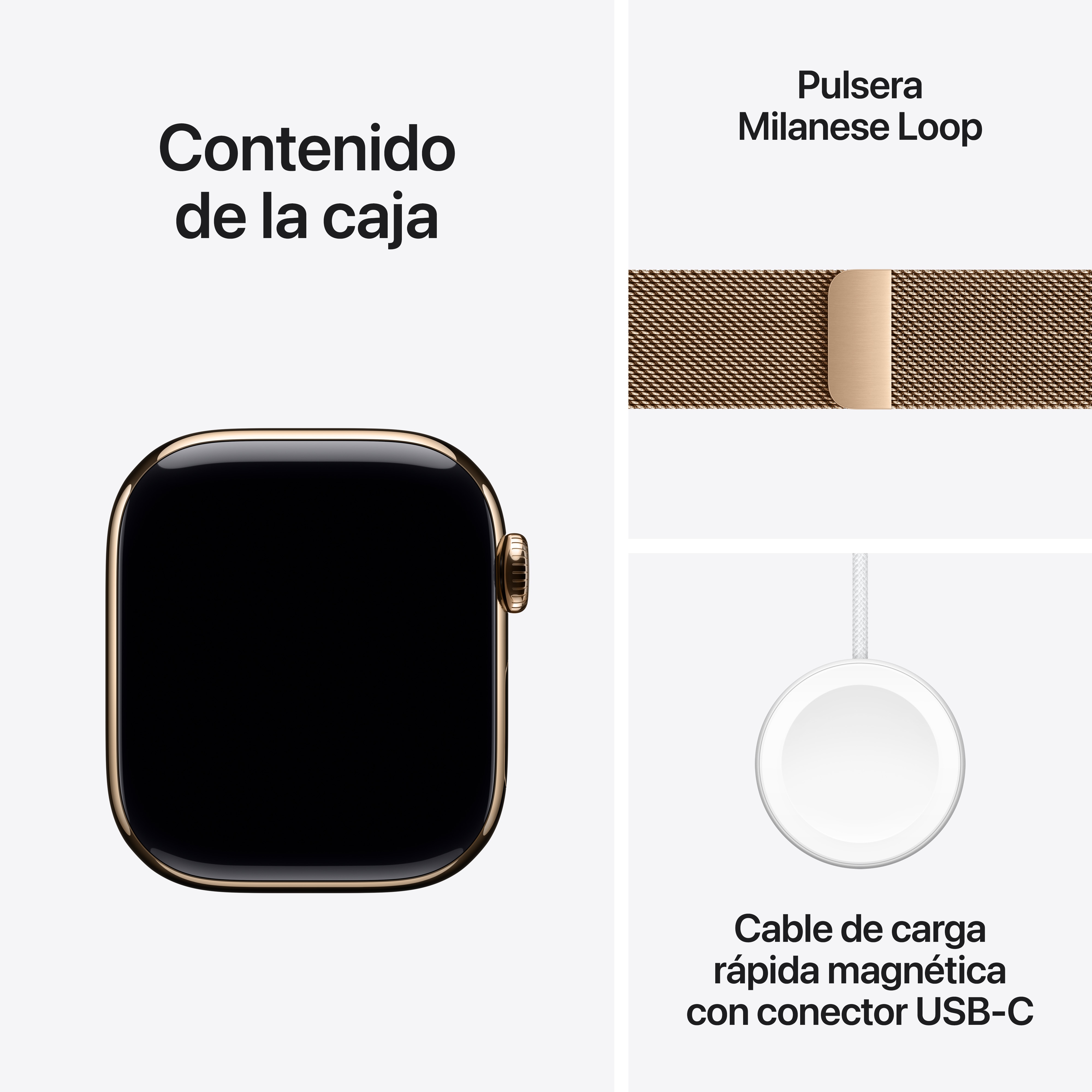 Apple Watch Series 10 GPS + Cellular 42mm - Titânio Dourado com Bracelete Milanese Loop Dourada Ouro-10
