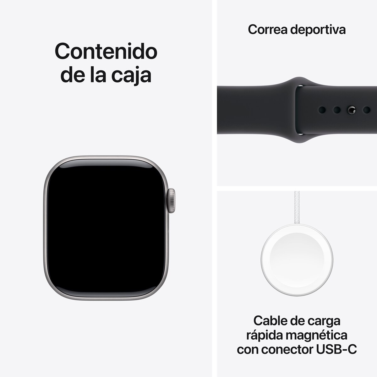 Apple Watch Series 11 GPS 42mm Aluminio gris espacial con Correa Deportiva Negro (M/L) Aluminio Gris Espacial-9