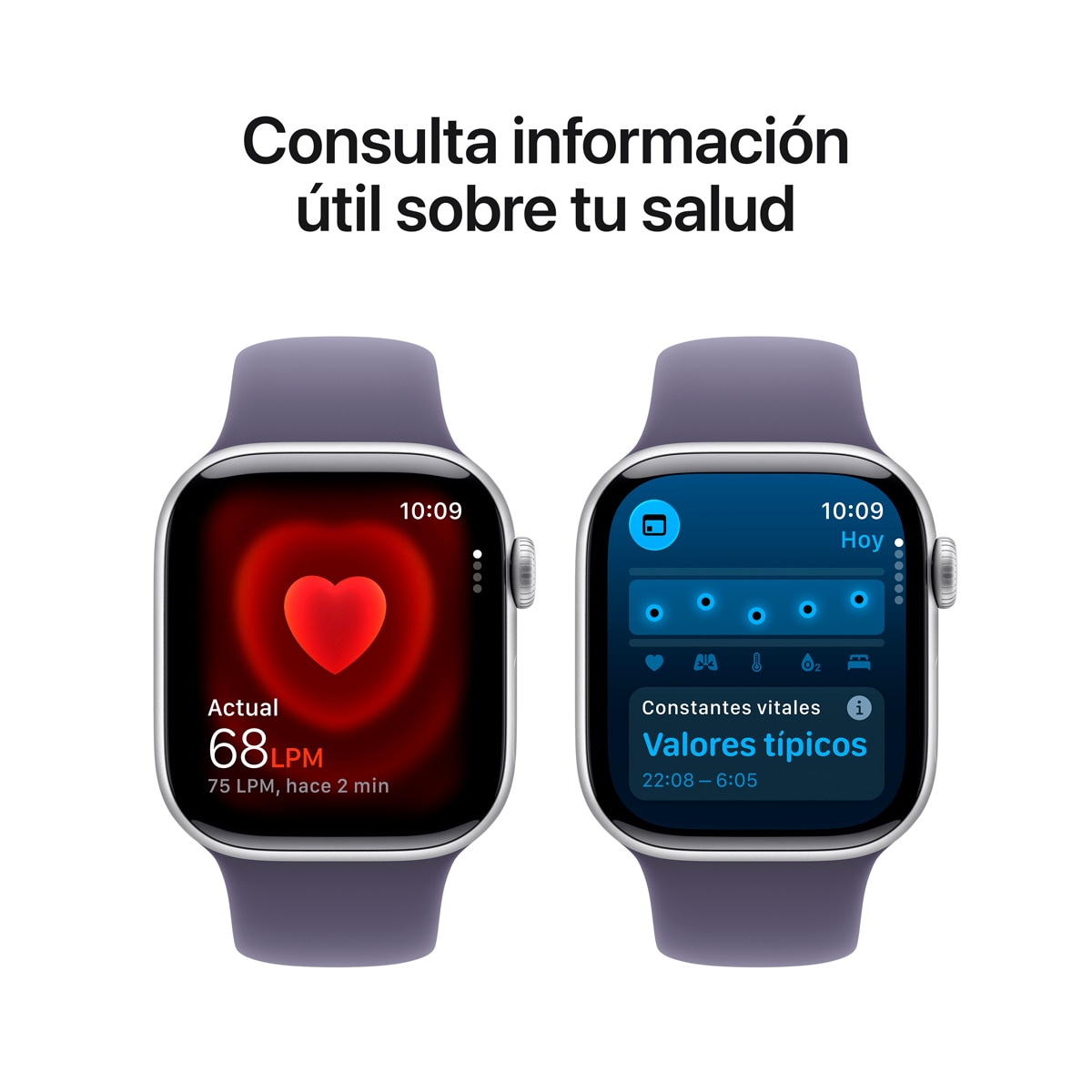 Apple Watch Series 11 GPS 42mm Aluminio plata con Correa Deportiva Niebla Lila (M/L) Aluminio Plata-6