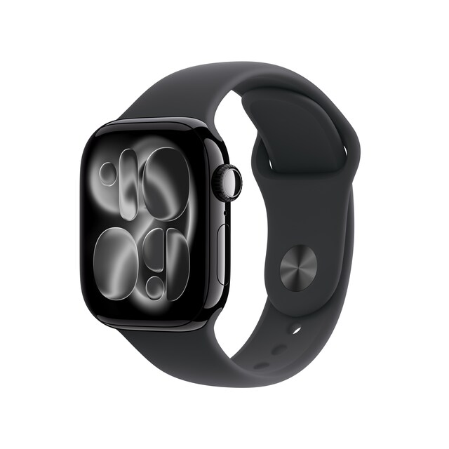 Imagem 0 de Apple Watch Series 11 GPS + Cellular 42mm Alumínio Preto Brilhante com Bracelete Desportiva Preto (M/L)