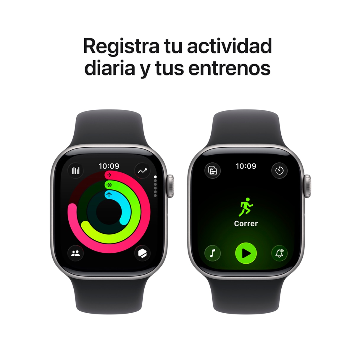 Apple Watch Series 11 GPS + Cellular 42mm Aluminio gris espacial con Correa Deportiva Negro (M/L) Aluminio Gris Espacial-5