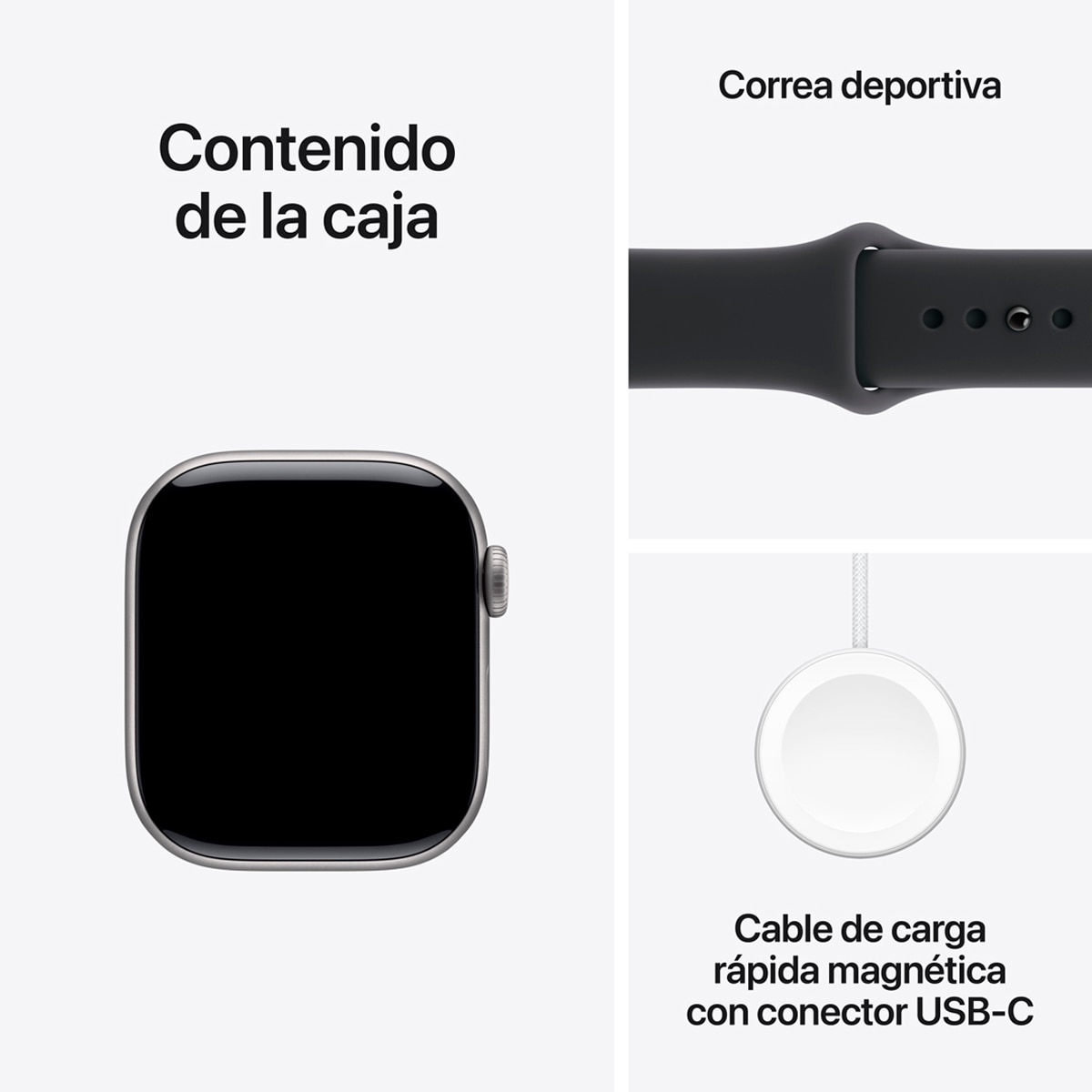 Apple Watch Series 11 GPS + Cellular 42mm Aluminio gris espacial con Correa Deportiva Negro (M/L) Aluminio Gris Espacial-9