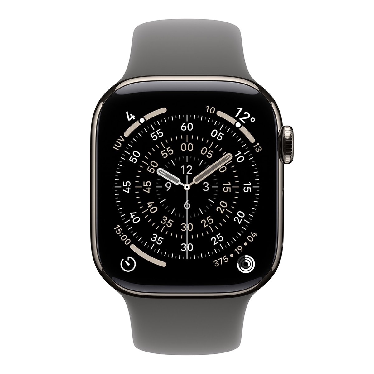 Apple Watch Series 11 GPS + Cellular 42mm Titanio natural con Correa Deportiva Gris Piedra (M/L) Titanio Natural-3