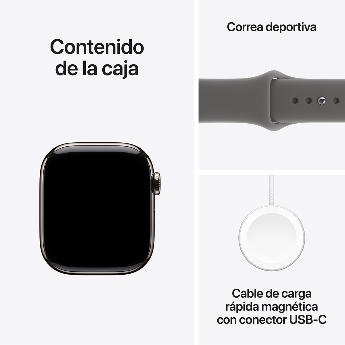 Apple Watch Series 11 GPS + Cellular 42mm Titanio natural con Correa Deportiva Gris Piedra (M/L) Titanio Natural-9
