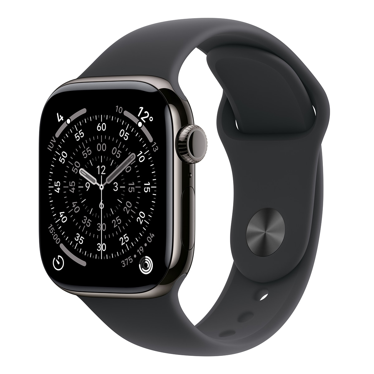 Imagem 0 de Apple Watch Series 11 GPS + Cellular 42 mm Titânio Ardósia com Bracelete Desportiva Preto (S/M)