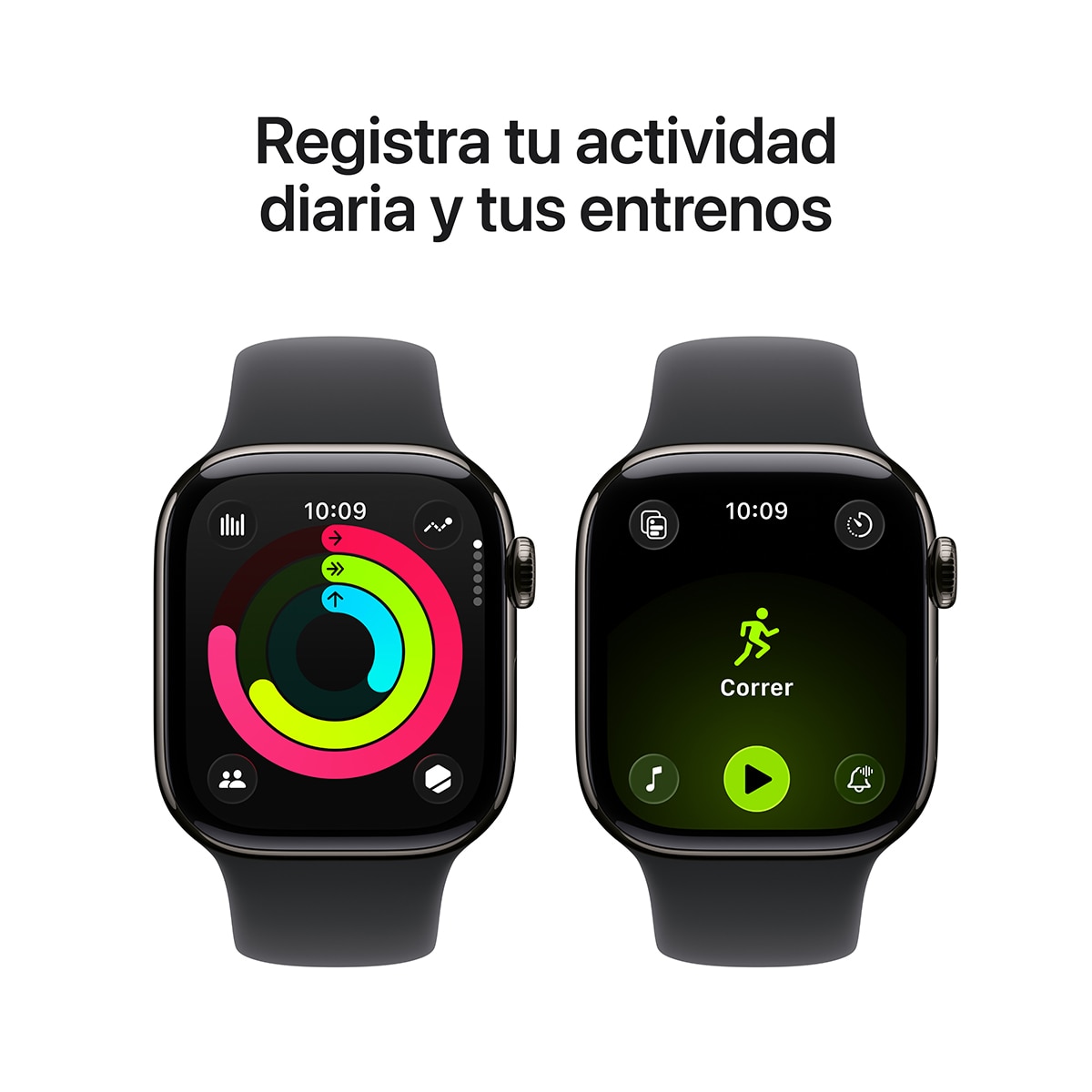 Apple Watch Series 11 GPS + Cellular 42mm Titanio pizarra con Correa Deportiva Negro (S/M) Titanio Pizarra-5