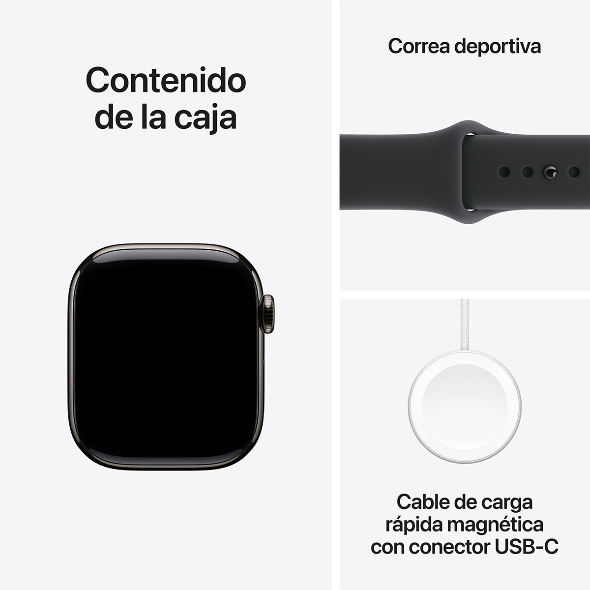 Apple Watch Series 11 GPS + Cellular 42mm Titanio pizarra con Correa Deportiva Negro (S/M) Titanio Pizarra-9