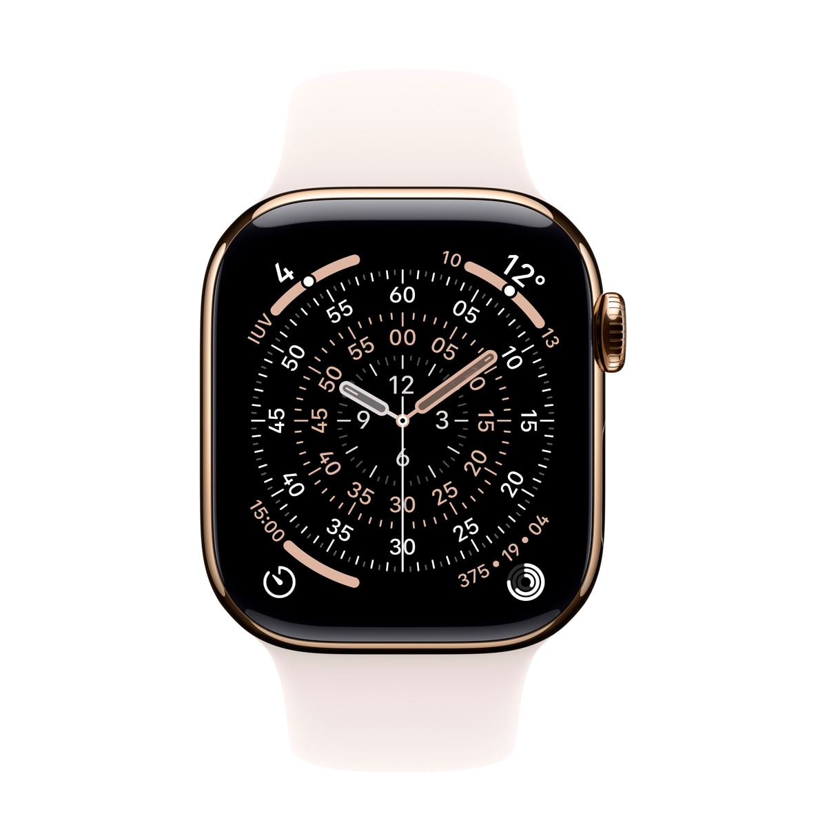 Apple Watch Series 11 GPS + Cellular 42mm Titanio oro con Correa Deportiva Rosa Rubor (S/M) Titanio Oro-3