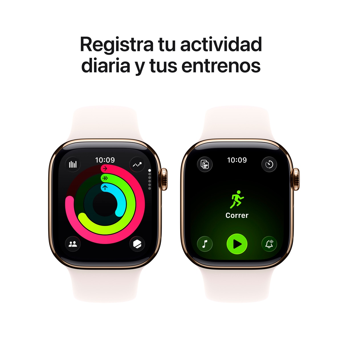 Apple Watch Series 11 GPS + Cellular 42mm Titanio oro con Correa Deportiva Rosa Rubor (S/M) Titanio Oro-5