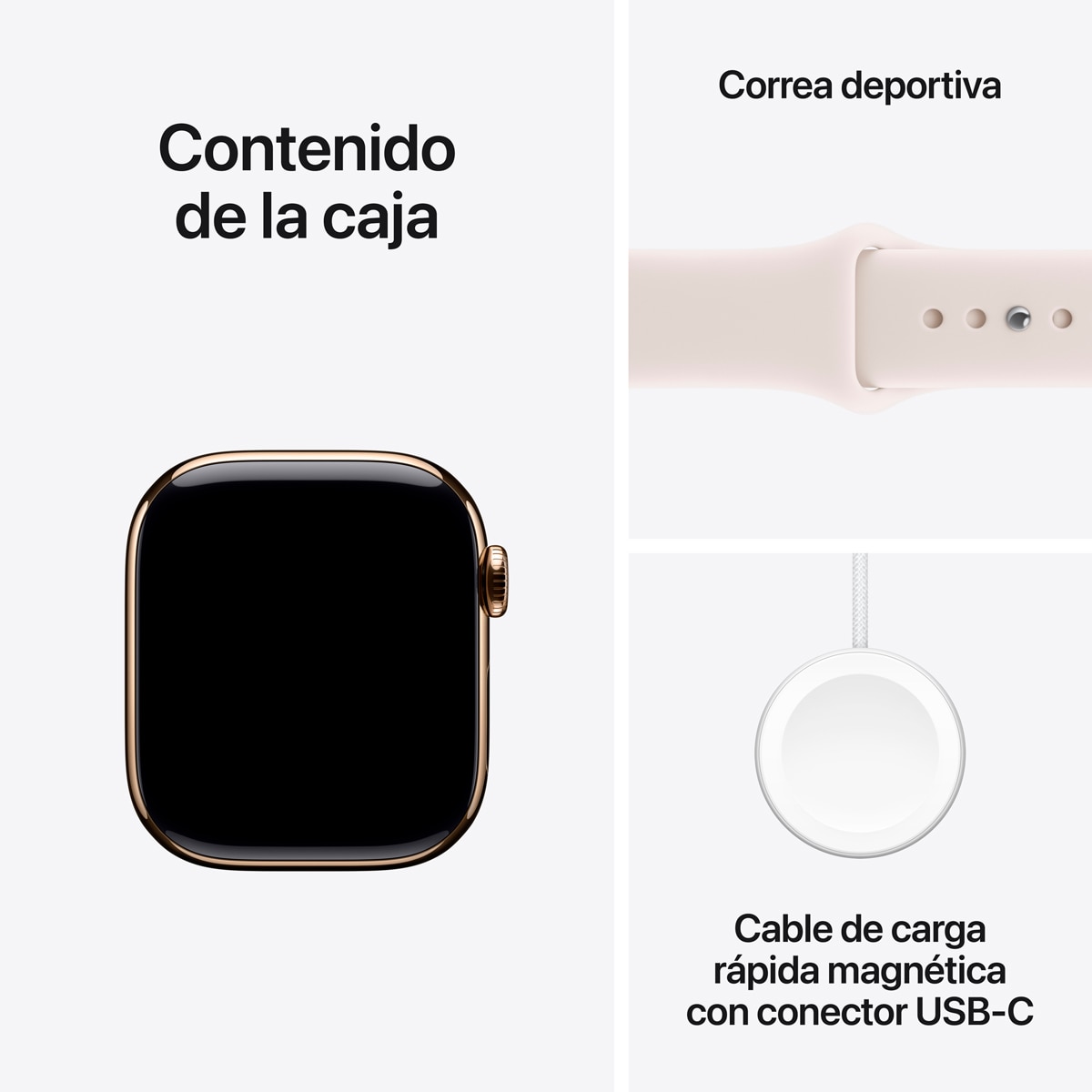 Apple Watch Series 11 GPS + Cellular 42mm Titanio oro con Correa Deportiva Rosa Rubor (S/M) Titanio Oro-9