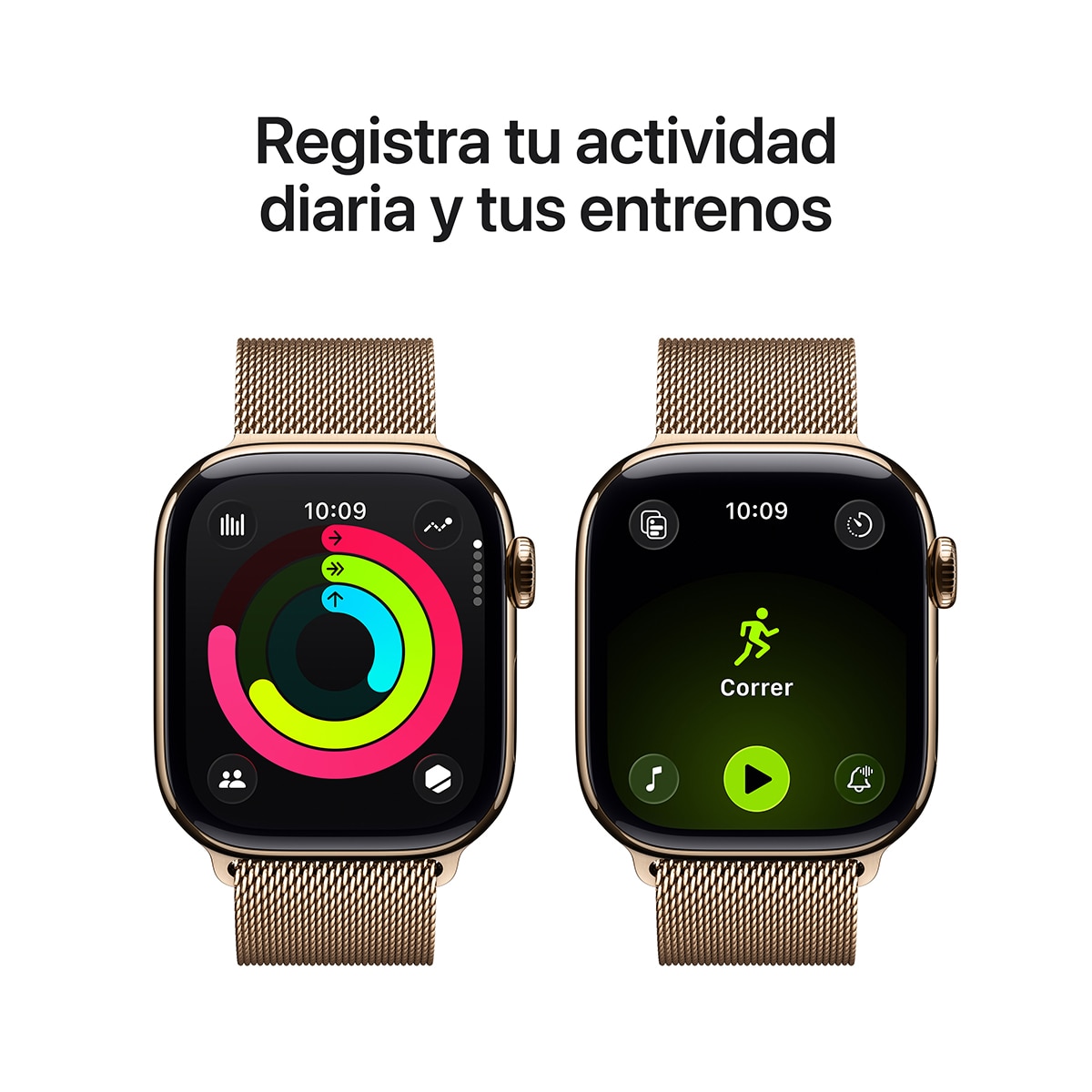 Apple Watch Series 11 GPS + Cellular 42mm Titanio oro con Correa Milanese Loop Oro Titanio Oro-5