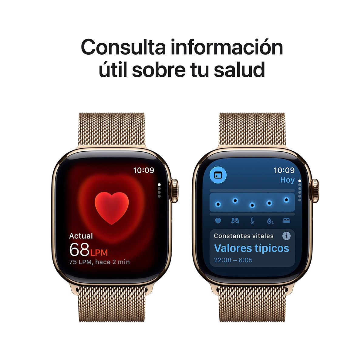 Apple Watch Series 11 GPS + Cellular 42mm Titanio oro con Correa Milanese Loop Oro Titanio Oro-6