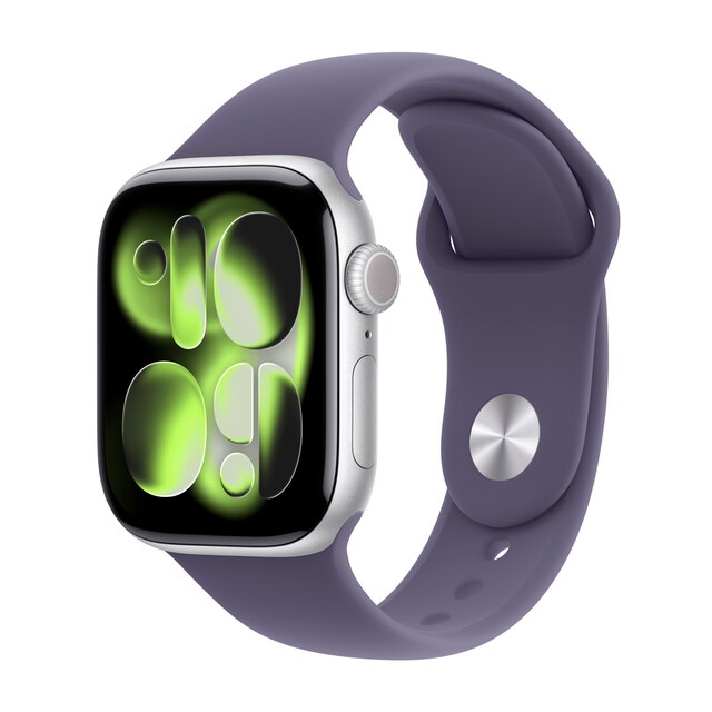 Imagem 0 de Apple Watch Series 11 GPS + Cellular 42mm Alumínio Prateado com Bracelete Desportiva  Lilás (S/M)