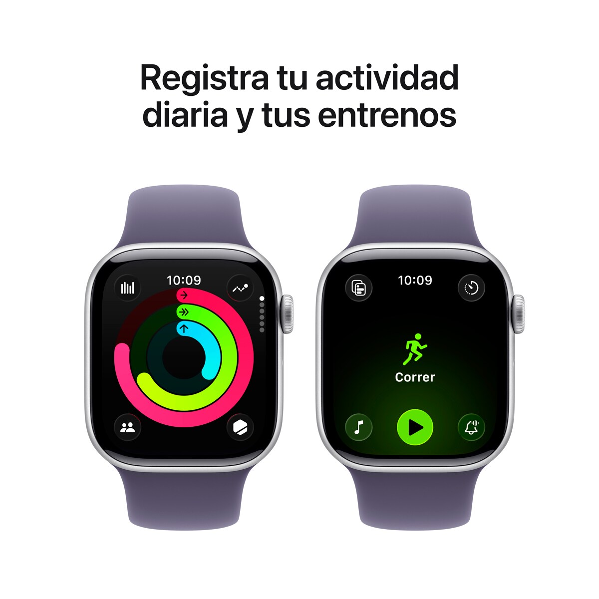 Apple Watch Series 11 GPS + Cellular 42mm Aluminio plata con Correa Deportiva Niebla Lila (S/M) Aluminio Plata-5