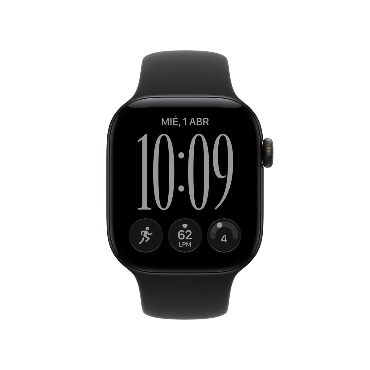 Apple Watch Série 12 GPS + Cellular 42 mm em alumínio preto com bracelete desportiva preta (S/M) Alumínio / Preto-2