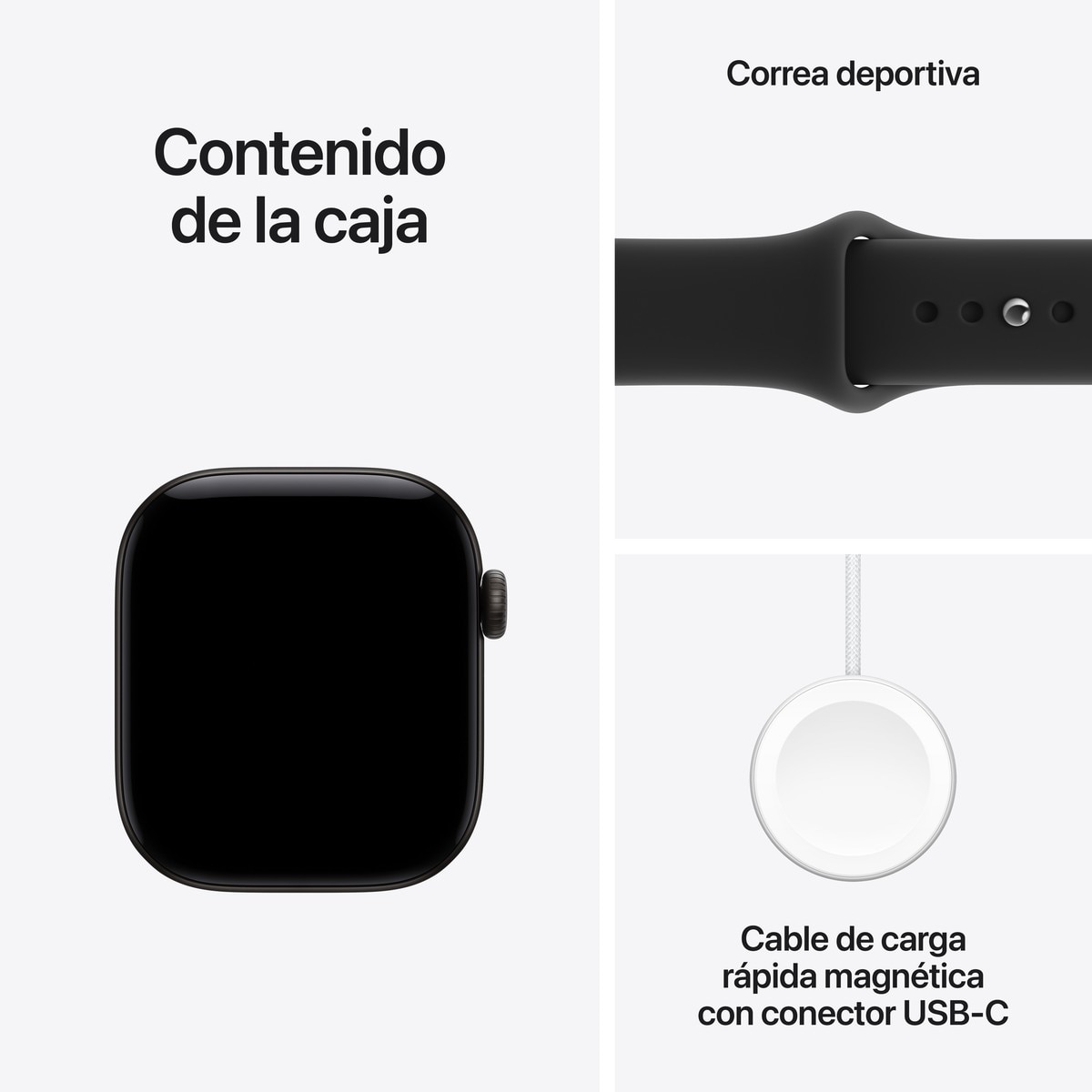 Apple Watch Série 12 GPS + Cellular 42 mm em alumínio preto com bracelete desportiva preta (M/L) Alumínio / Preto-7