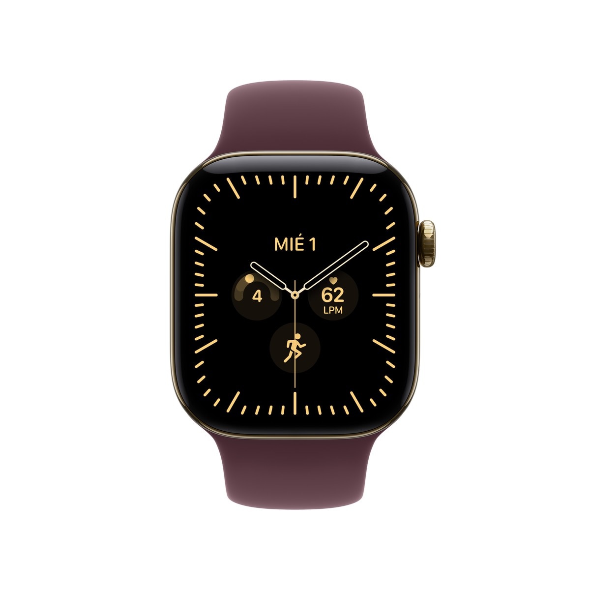 Apple Watch Series 12 GPS + Cellular 42mm Titanio Oro brillante con Correa Deportiva Granate (M/L) - Titanio Oro Brillante Titanio Oro Brillante-2