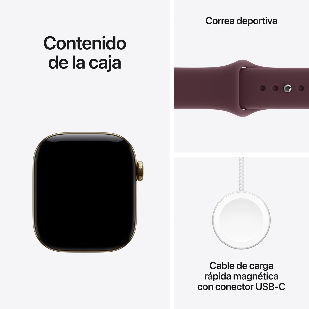 Apple Watch Series 12 GPS + Cellular 42mm Titanio Oro brillante con Correa Deportiva Granate (M/L) - Titanio Oro Brillante Titanio Oro Brillante-7