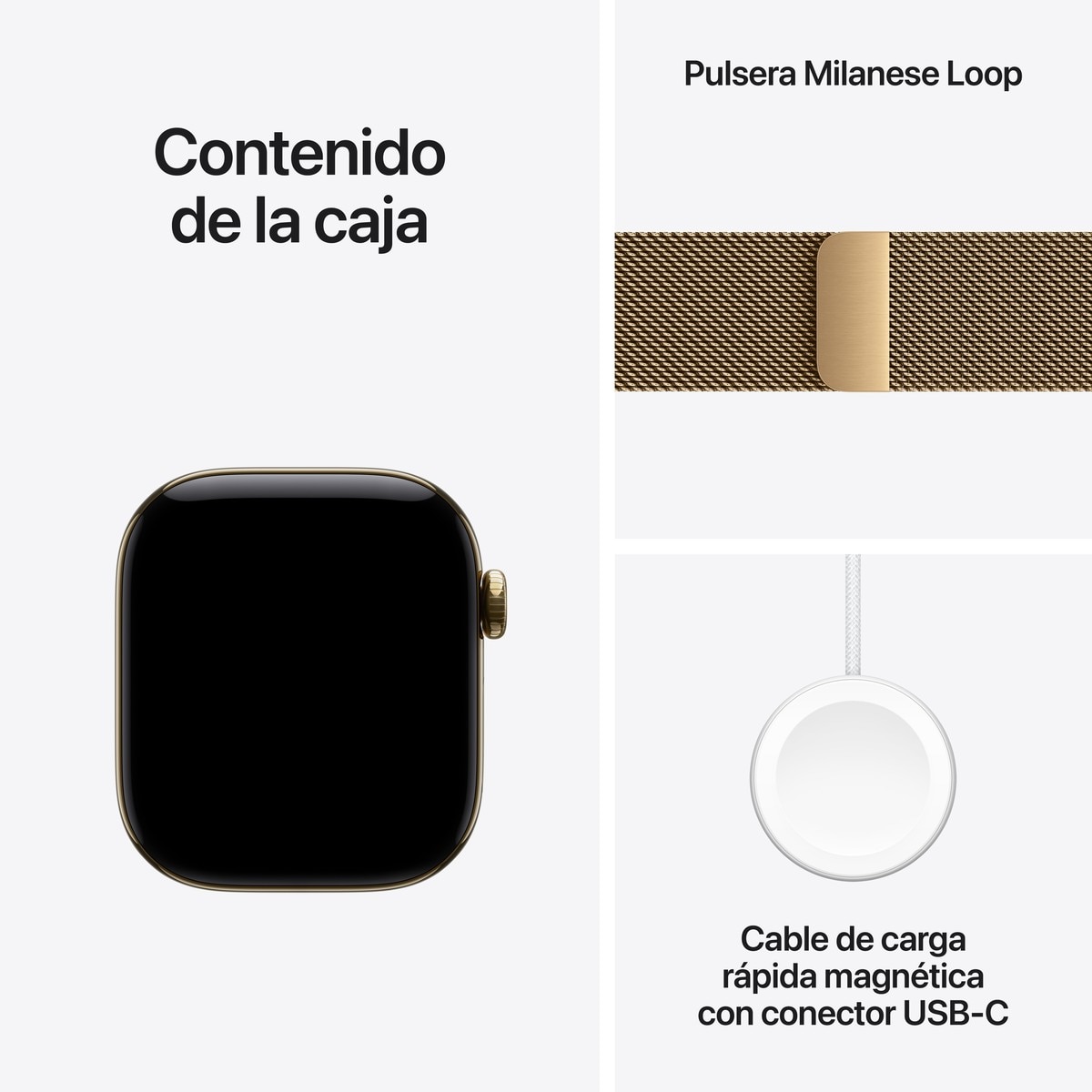 Apple Watch Series 12 GPS + Cellular 42mm Titanio Oro brillante con Correa Milanese Loop Oro brillante - Titanio Oro Brillante Titanio Oro Brillante-7