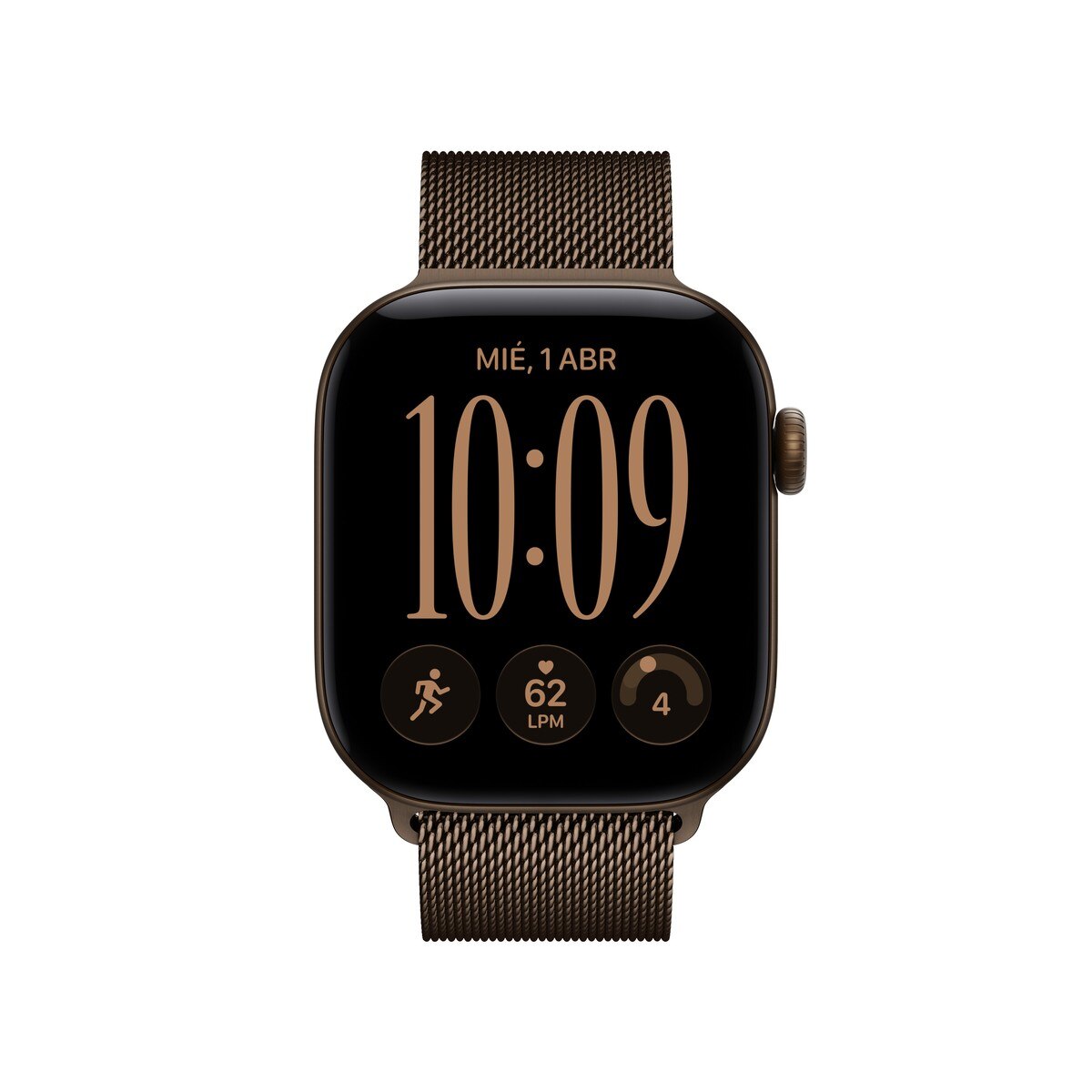 Apple Watch Série 12 com GPS + Cellular, 42 mm, em alumínio cor de bronze escuro, com bracelete Milanese Loop cor de bronze escuro Alumínio Bronze Escuro-2