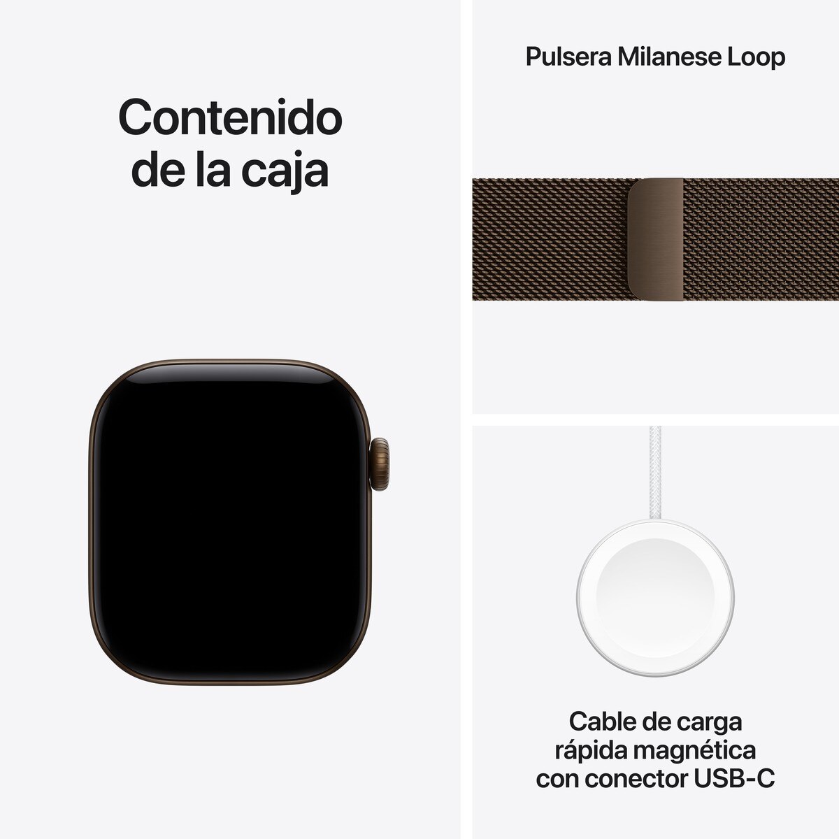 Apple Watch Série 12 com GPS + Cellular, 42 mm, em alumínio cor de bronze escuro, com bracelete Milanese Loop cor de bronze escuro Alumínio Bronze Escuro-7