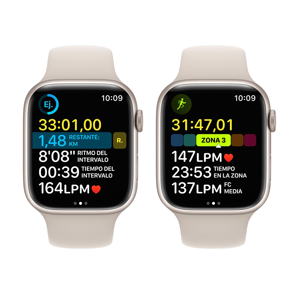 Apple Watch Series 8 GPS + Cellular 45mm con caja de aluminio blanco estrella y correa deportiva blanco estrella Blanco estrella-6