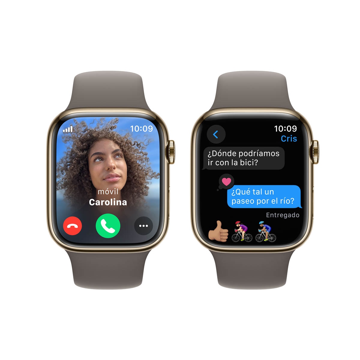 Apple Watch Series 9 GPS + Cellular 45mm Acero inoxidable Oro con correa Arcilla M/L Oro-7