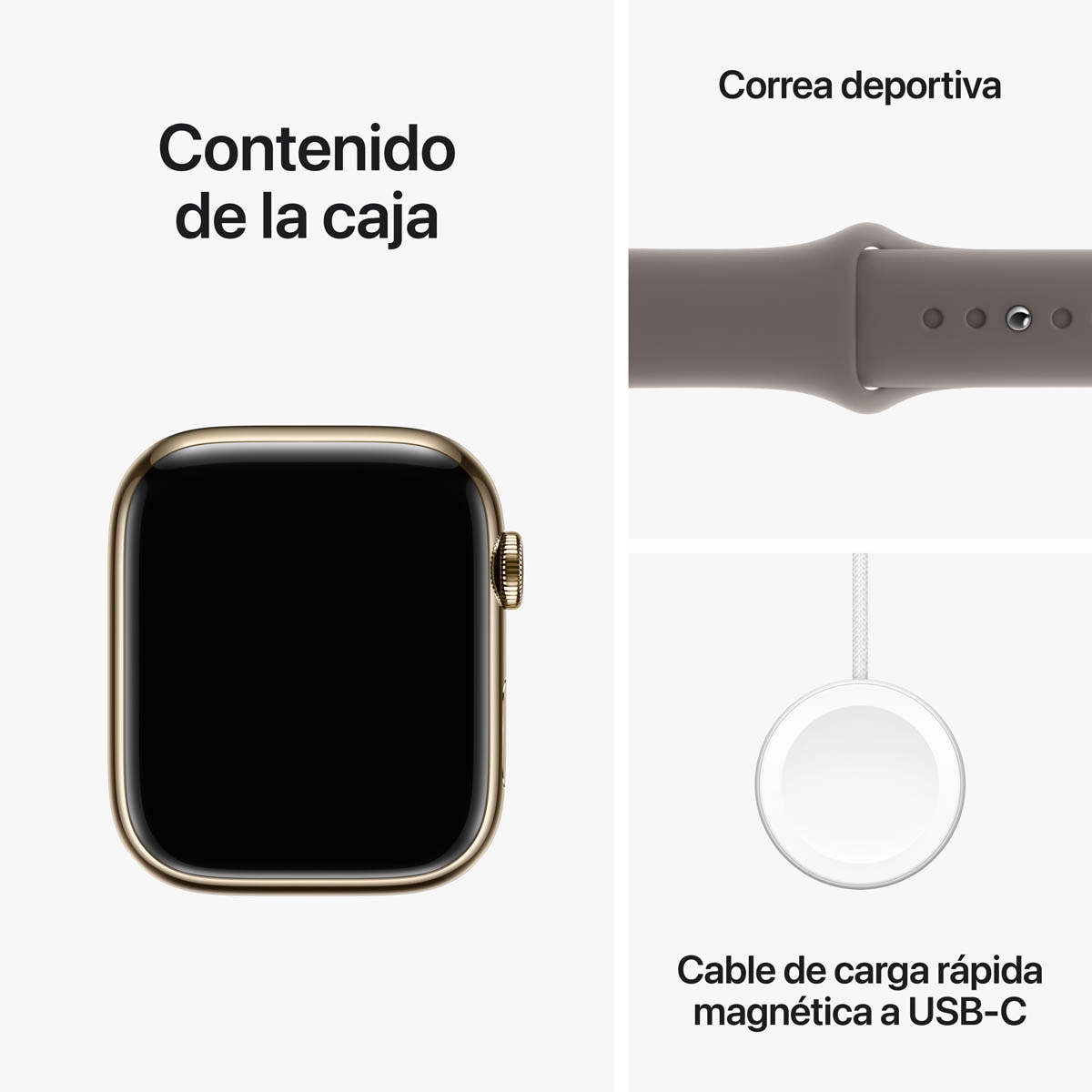 Apple Watch Series 9 GPS + Cellular 45mm Acero inoxidable Oro con correa Arcilla M/L Oro-11